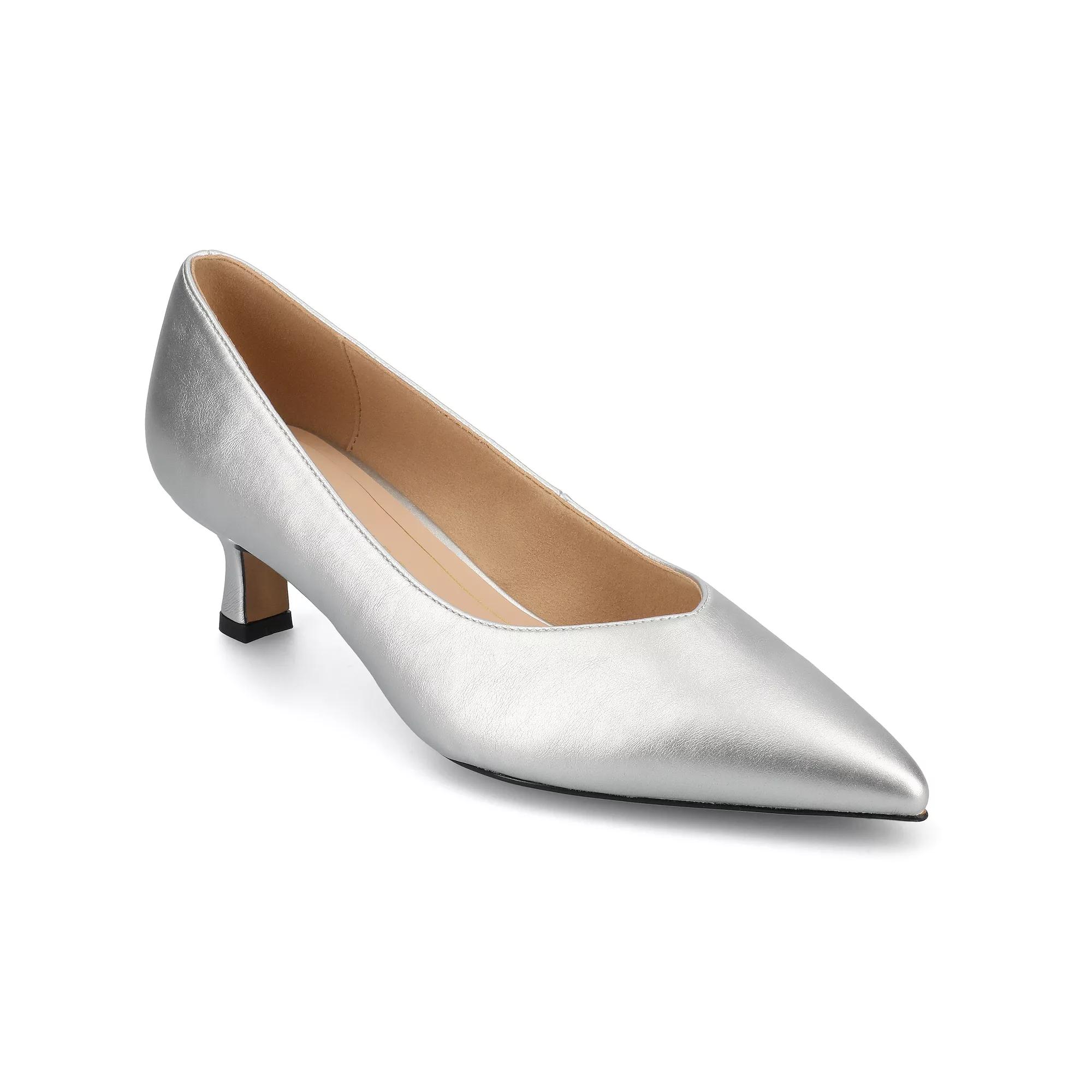 Journee Pammie Medium and Wide Width Women's Slip-On Kitten Heel Pumps,  Product Image