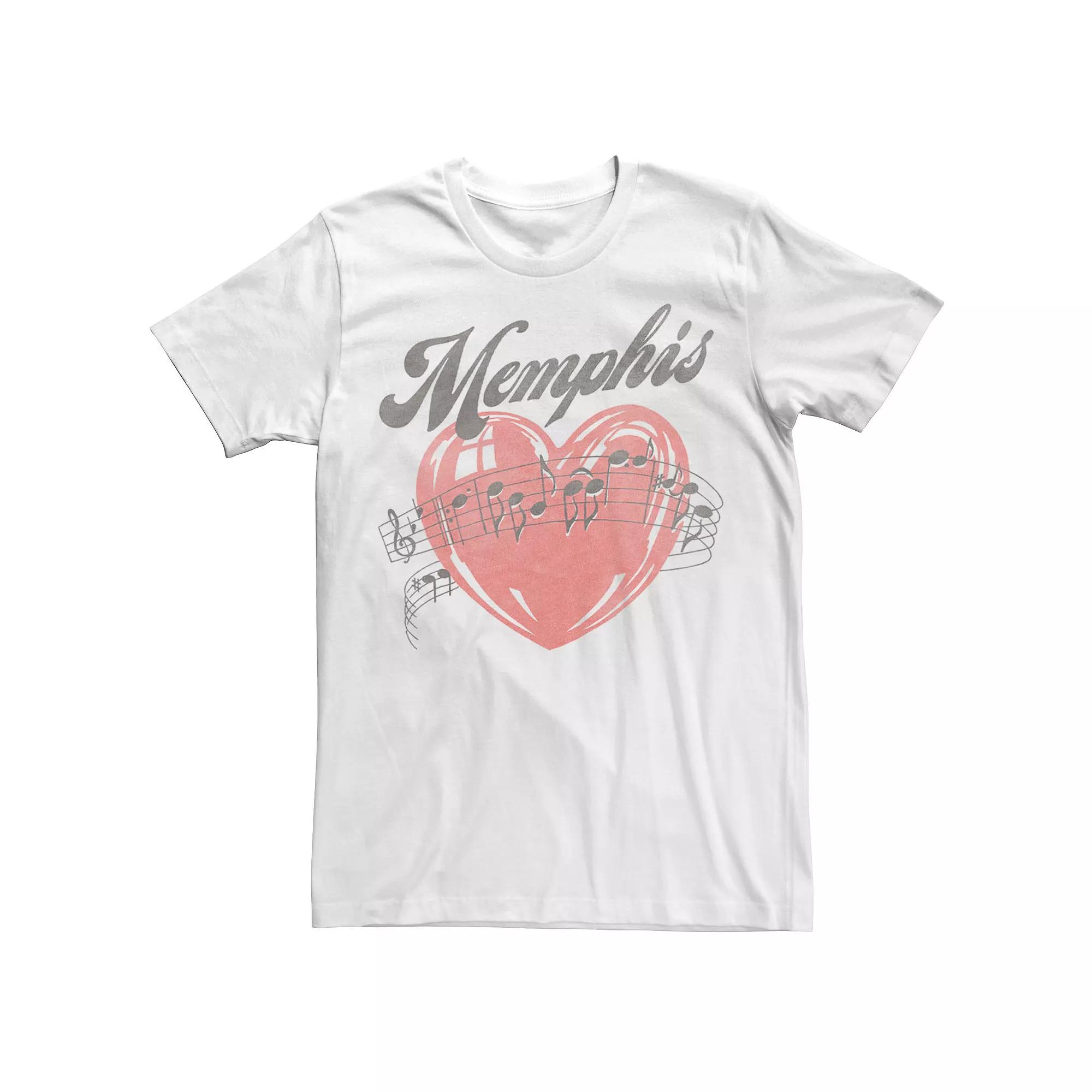 Men's Trendy Memphis Music Notes Beating Heart Tee,  Product Image