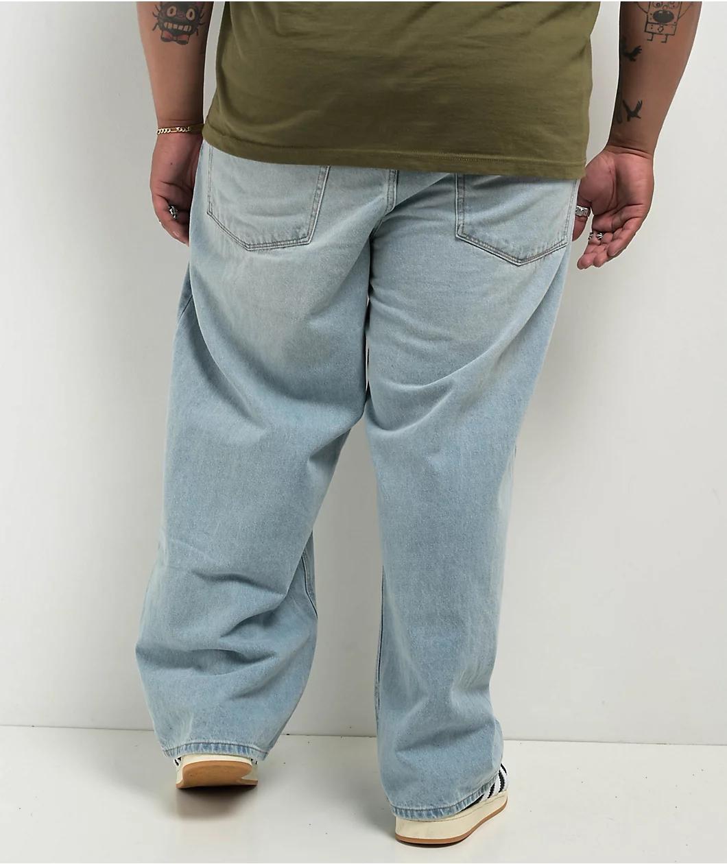 Empyre Ultra Wide Fit Colby Light Blue Wash Denim Skate Jeans Product Image