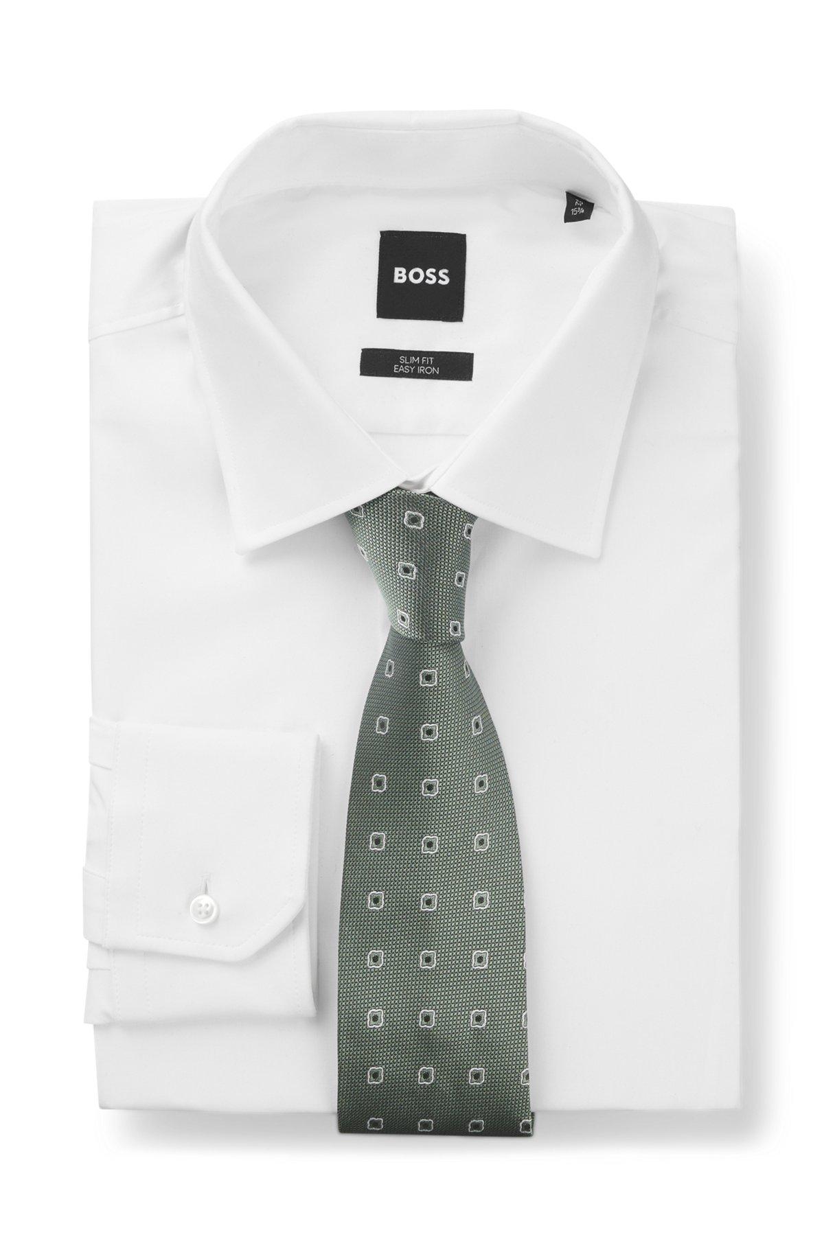 Jacquard-pattern tie in a silk blend Product Image