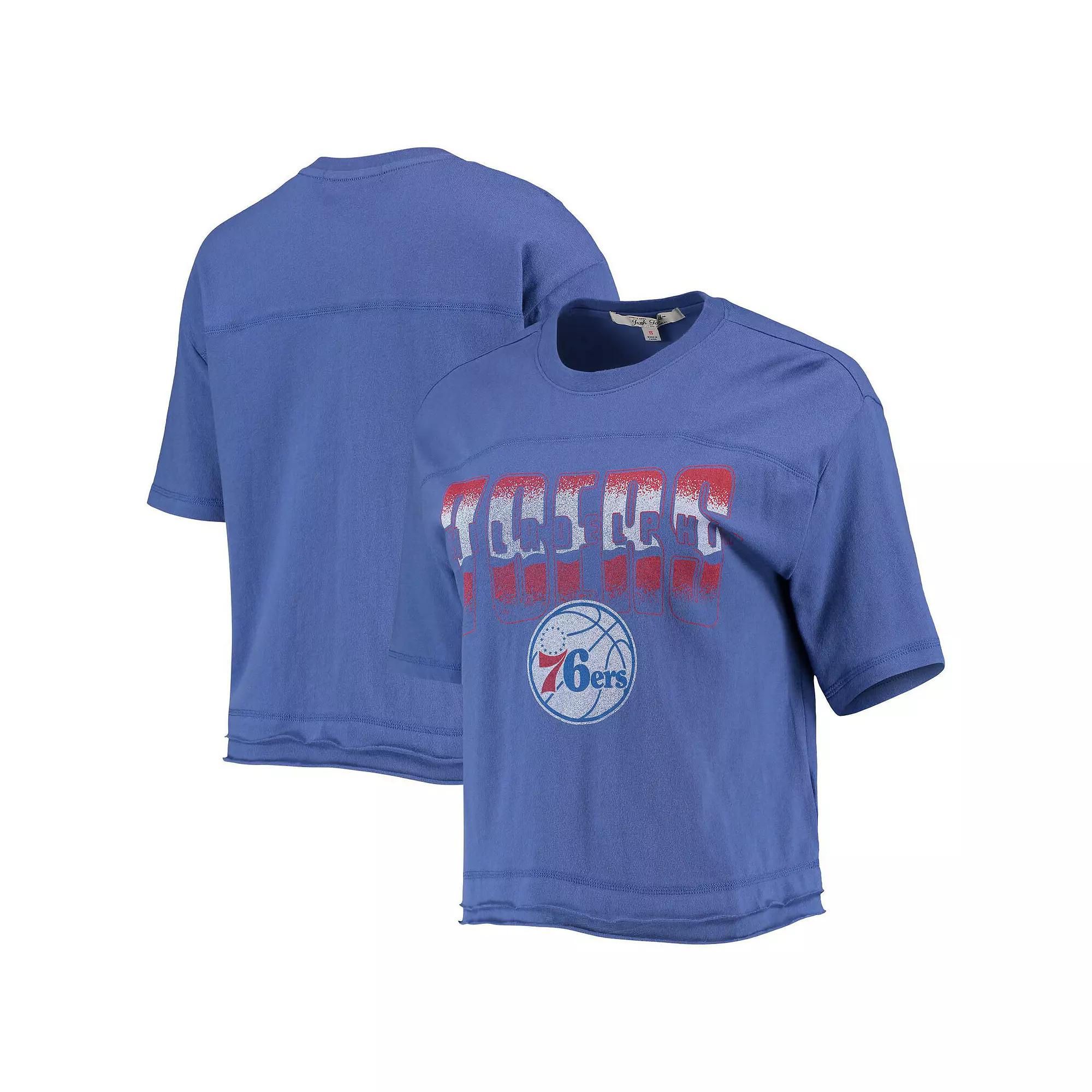 Women's Junk Food Royal Philadelphia 76ers Gradient Crop Top,  Product Image