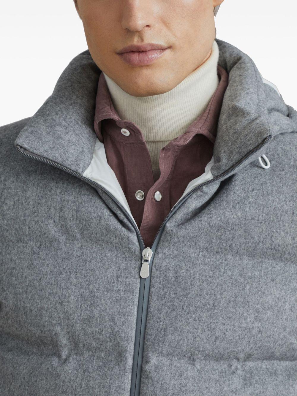 quilted hooded down jacket Product Image