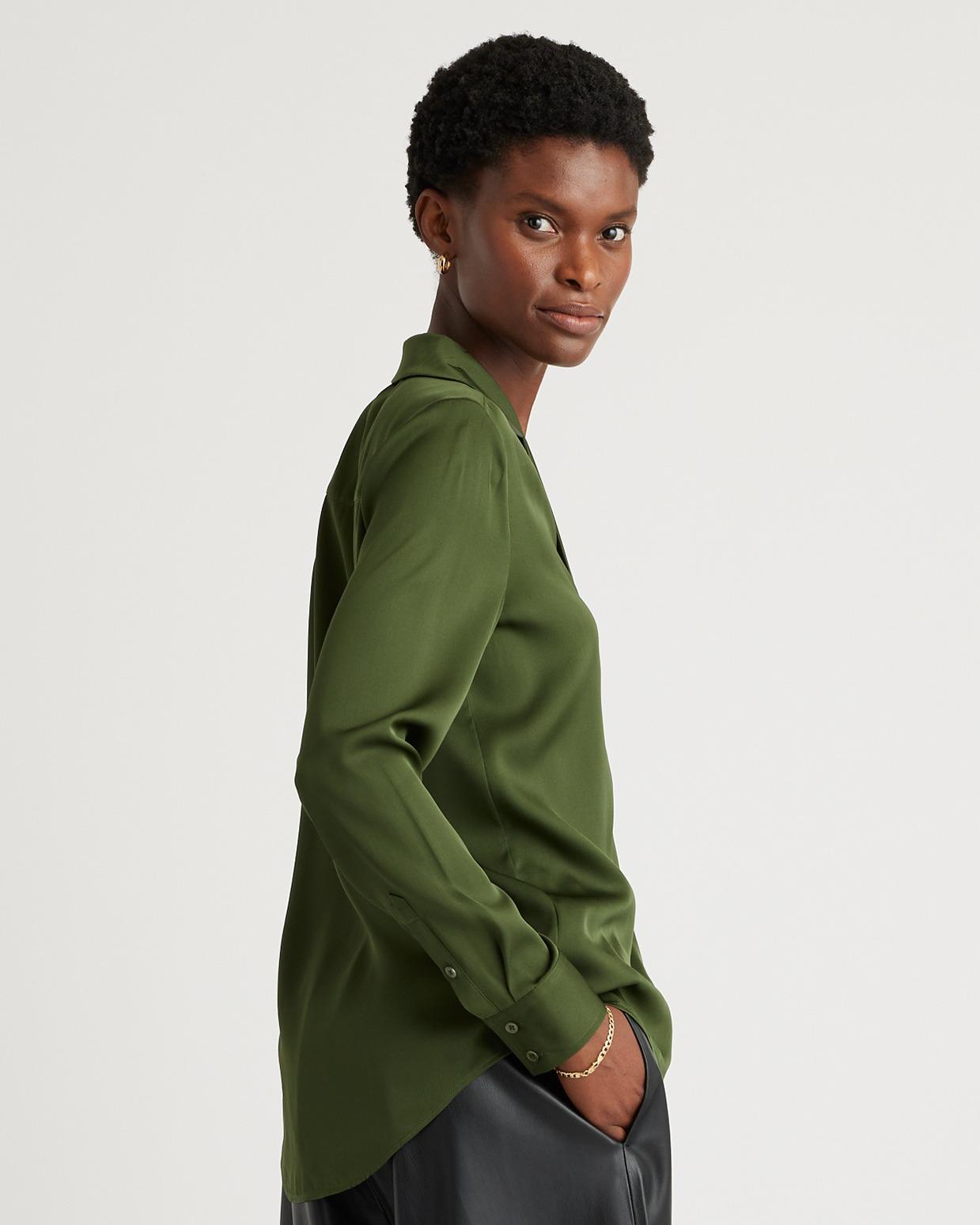 Quince | Women's Washable Stretch Silk Notch Collar Blouse Product Image