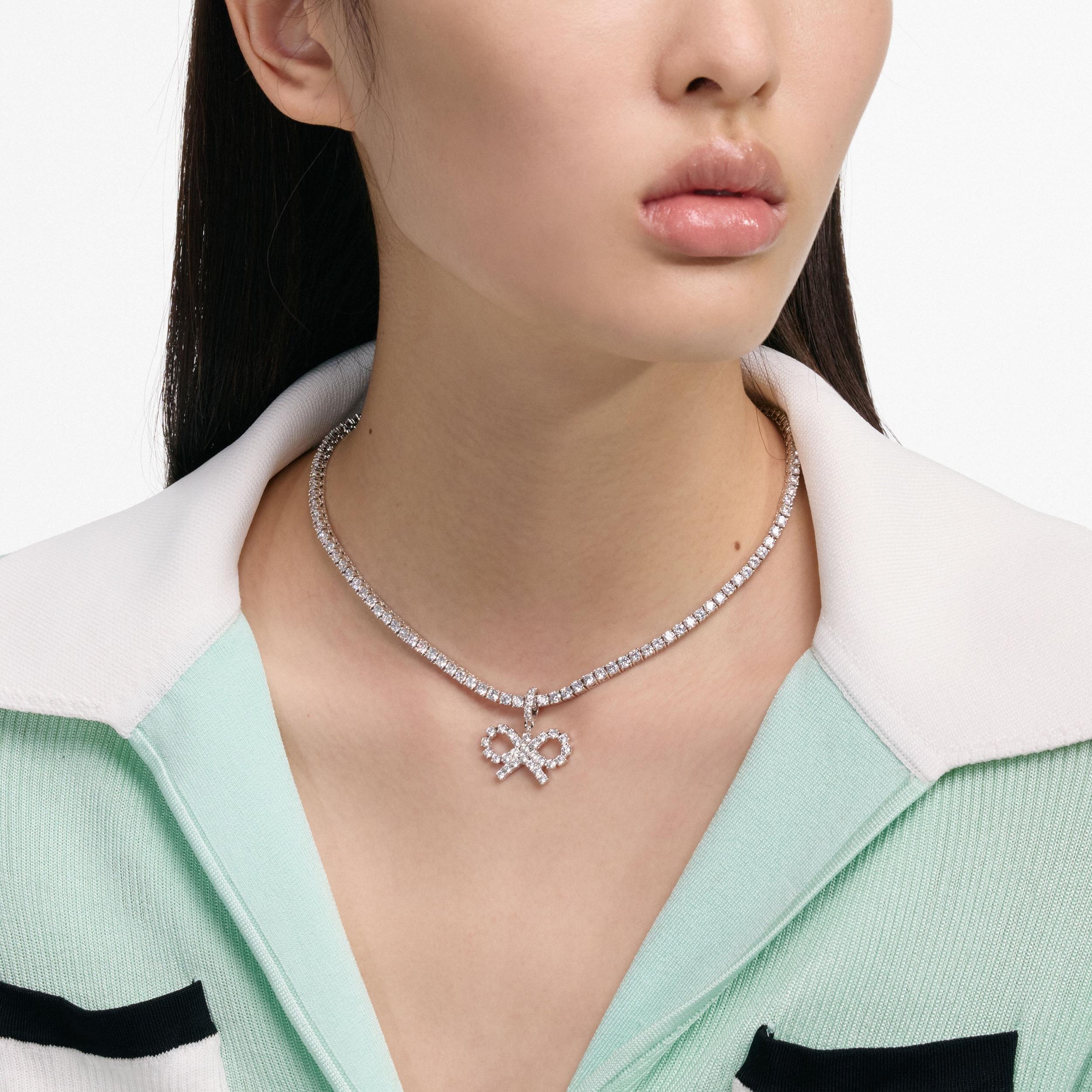 Crystal Bow Tennis Necklace Product Image