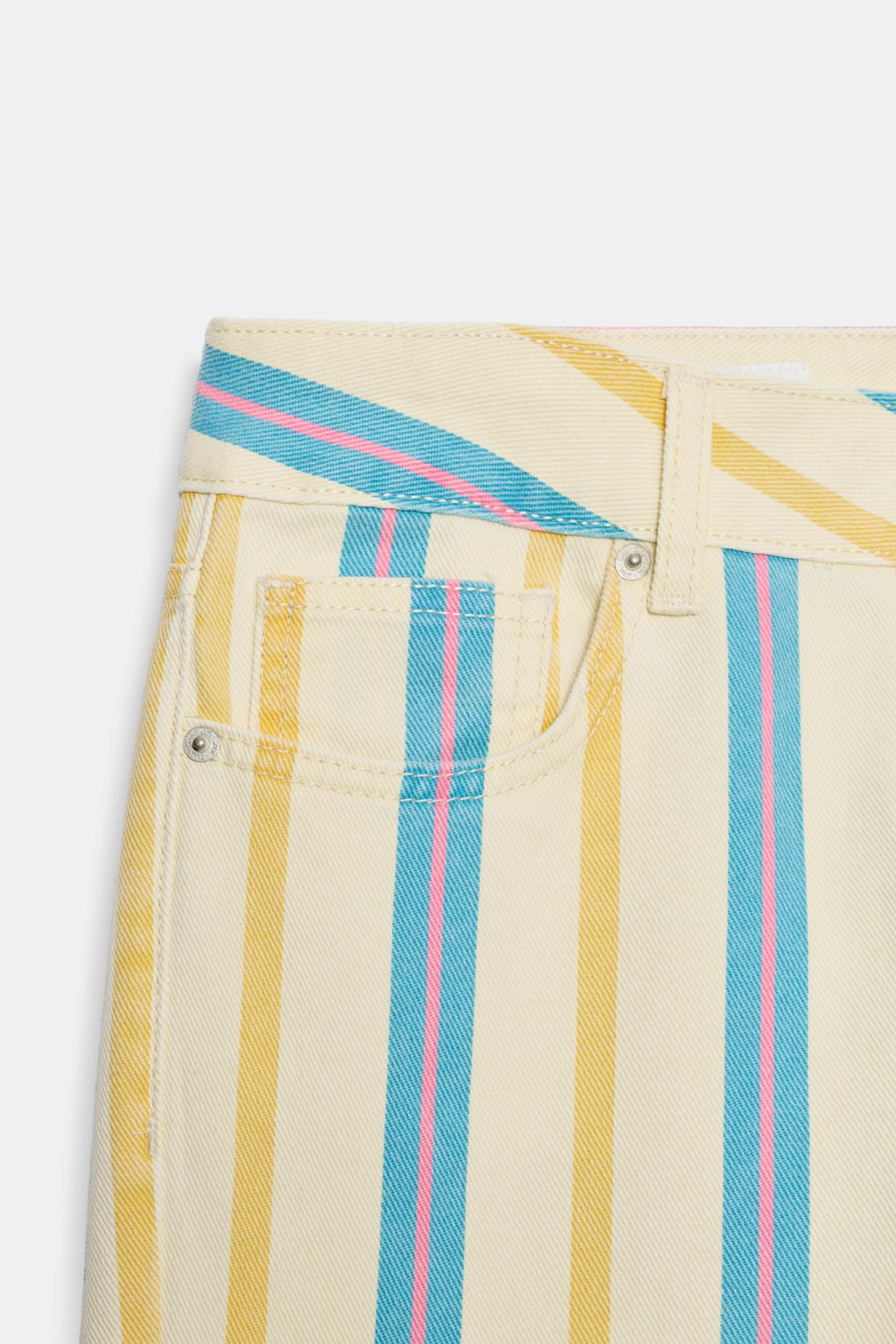 LOW RISE STRIPED STRAIGHT LEG TRF JEANS Product Image