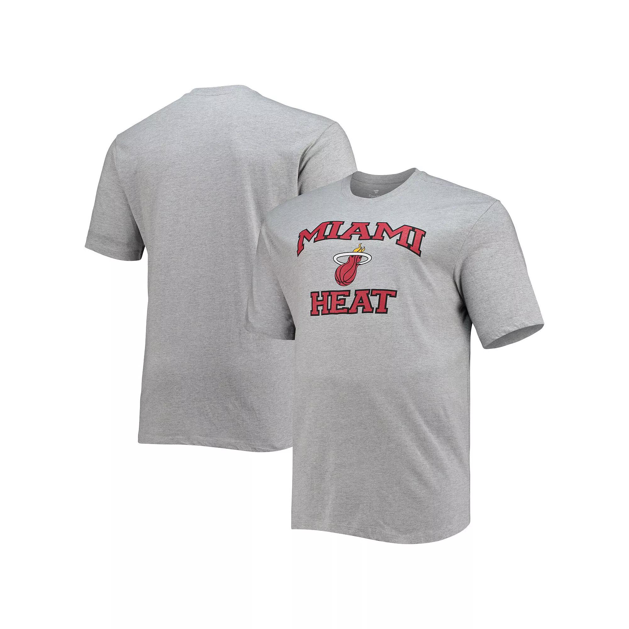 Men's Heathered Gray Miami Heat Big & Tall Heart & Soul T-Shirt,  Product Image