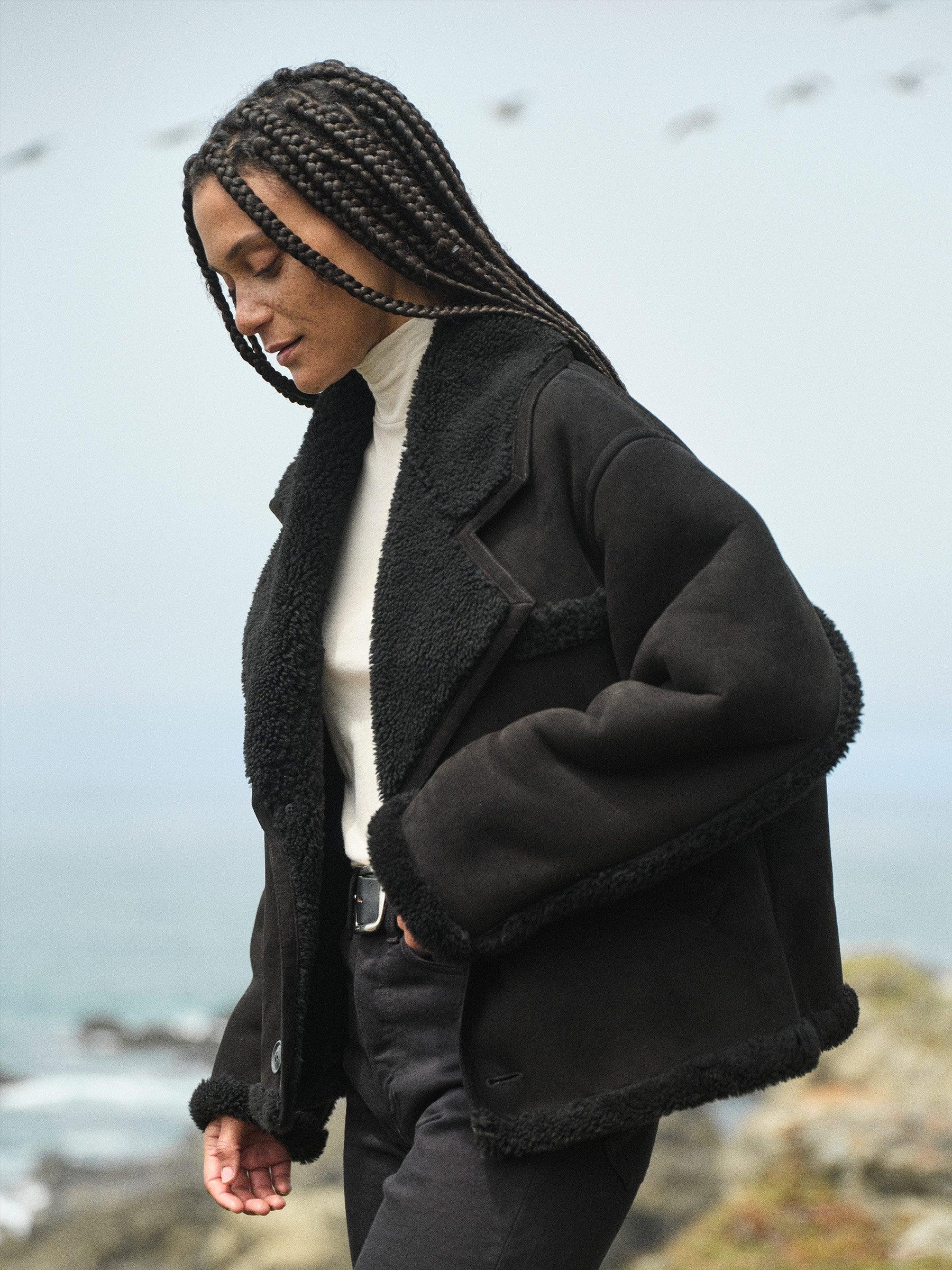 Black Shearling Ranch Jacket Product Image