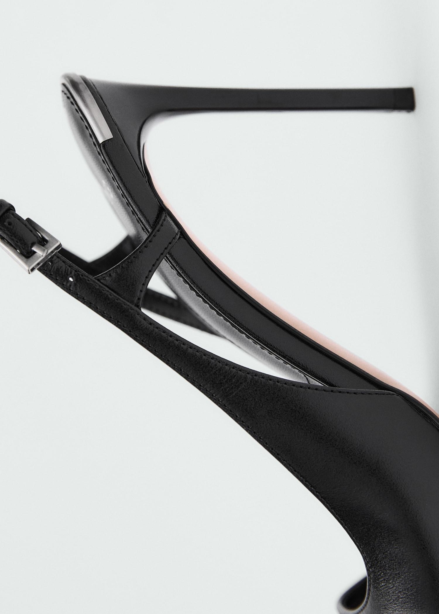 Leather sandals with asymmetrical heel - Women | MANGO USA Product Image