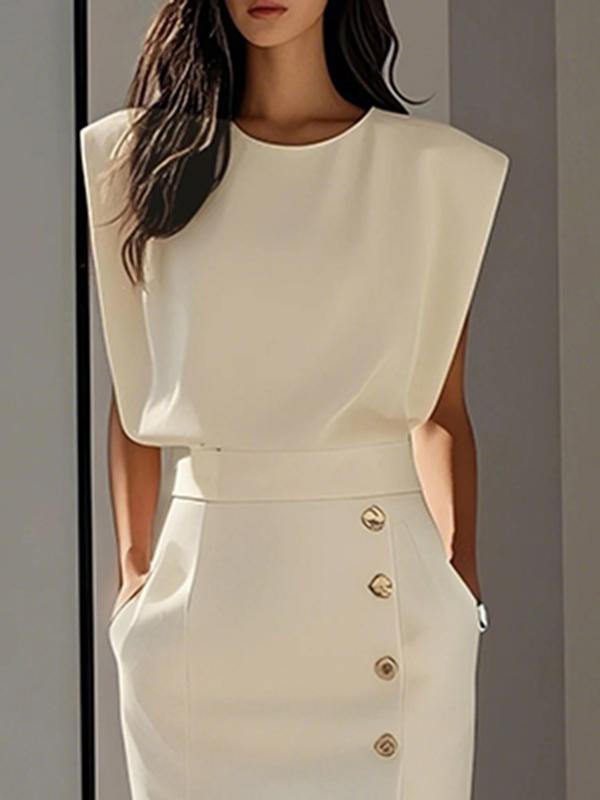 High Waisted Loose Split-Front Split-Joint Skirts Product Image