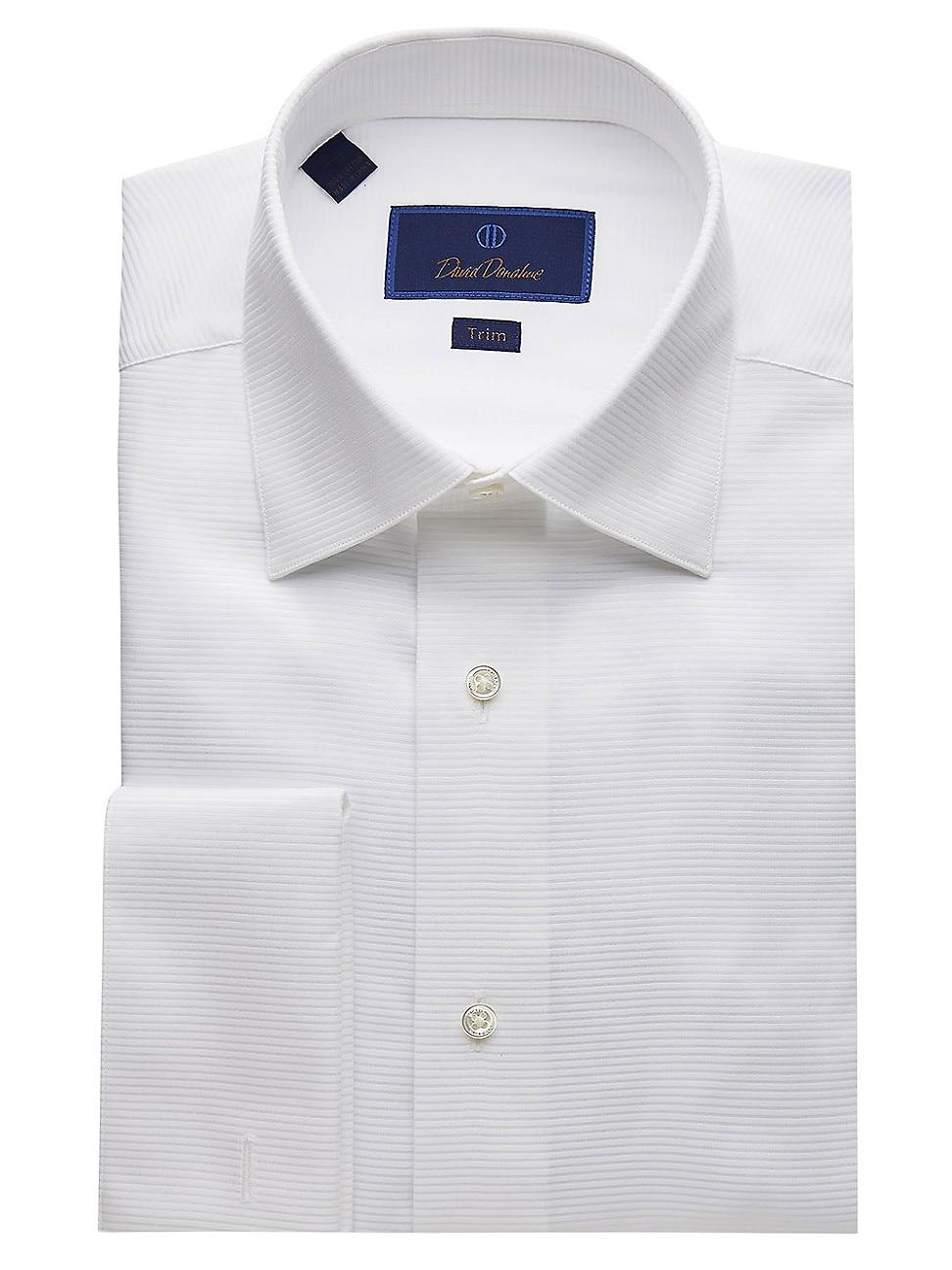 Mens Trim-Fit Horizontal Rib Formal Shirt Product Image