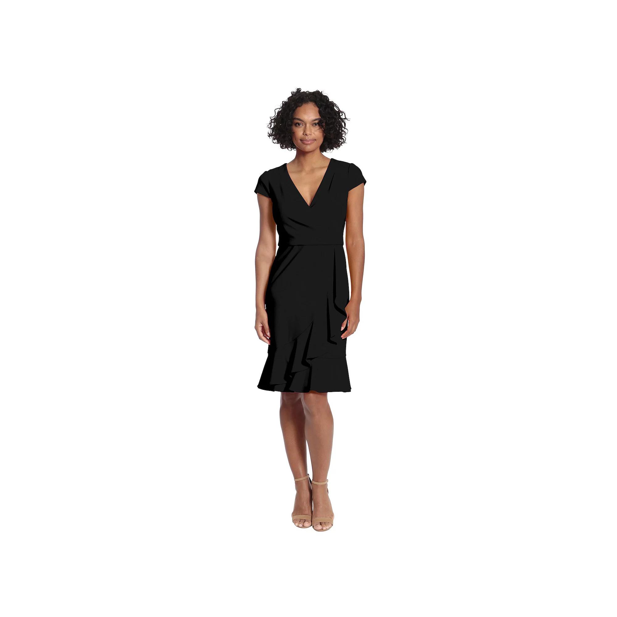 Women's London Times Cascade Ruffle Faux-Wrap Dress,  Product Image