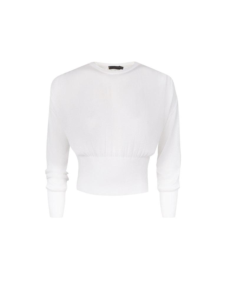 Knit Eliza Blouse (exchange only) - Off White Product Image