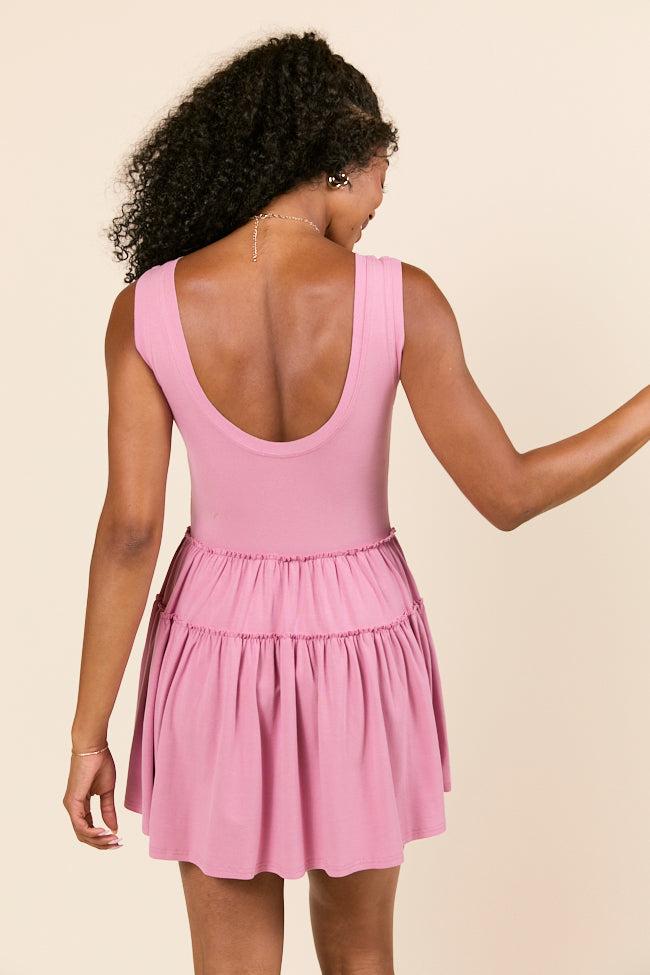 Logan Tiered Pink Knit Romper FINAL SALE Product Image