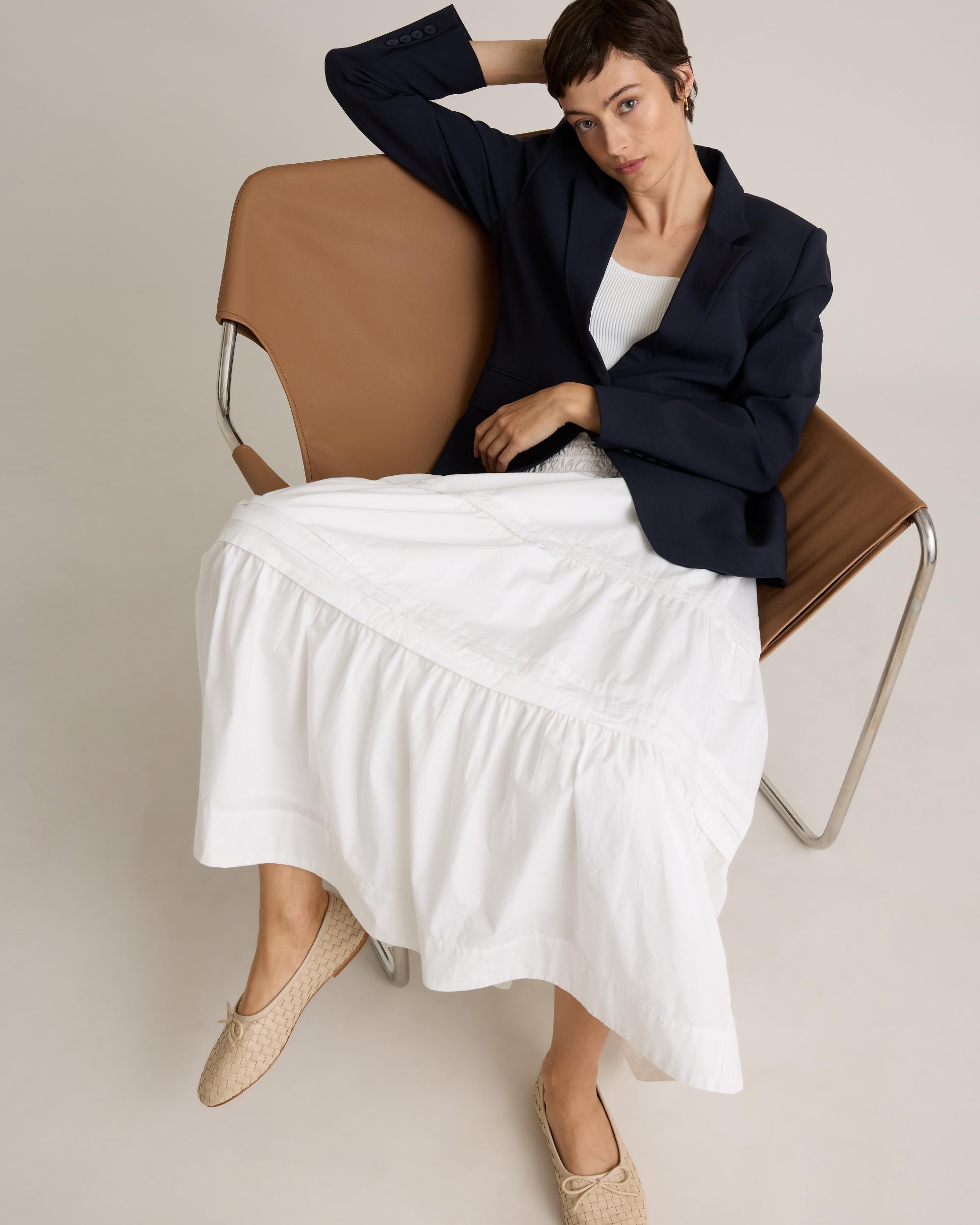 Quince | Women's Poplin Tiered Maxi Skirt Organic Cotton Product Image