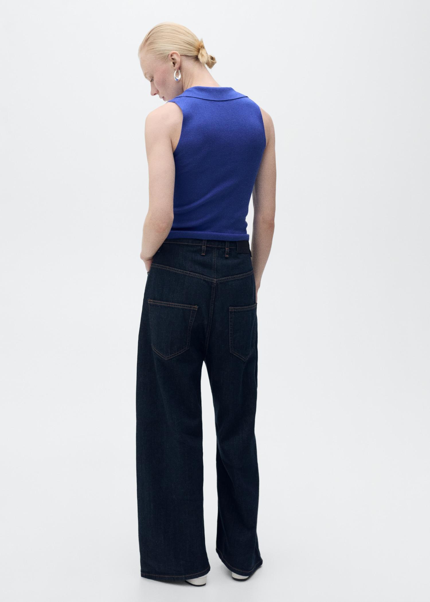 Polo-neck knitted top - Women | MANGO USA Product Image