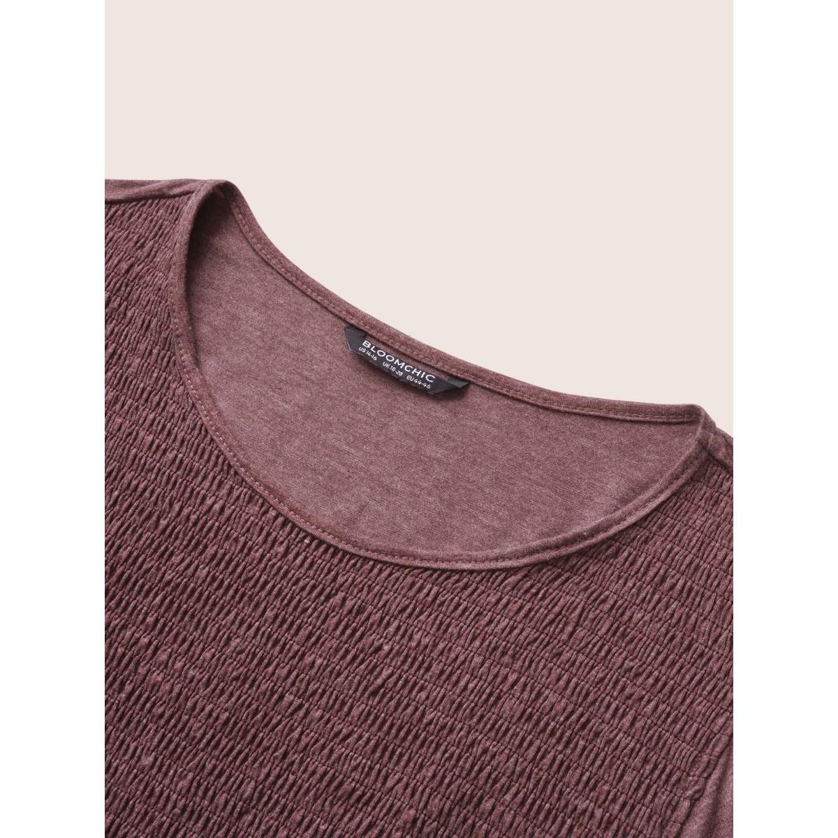 Plus Size Supersoft Essentials Shirred Ruffle Cap Sleeve Dress Scarlet Women Basics Non Round Neck Cap Sleeve Curvy Midi Dress BloomChic 18-20/2X Product Image