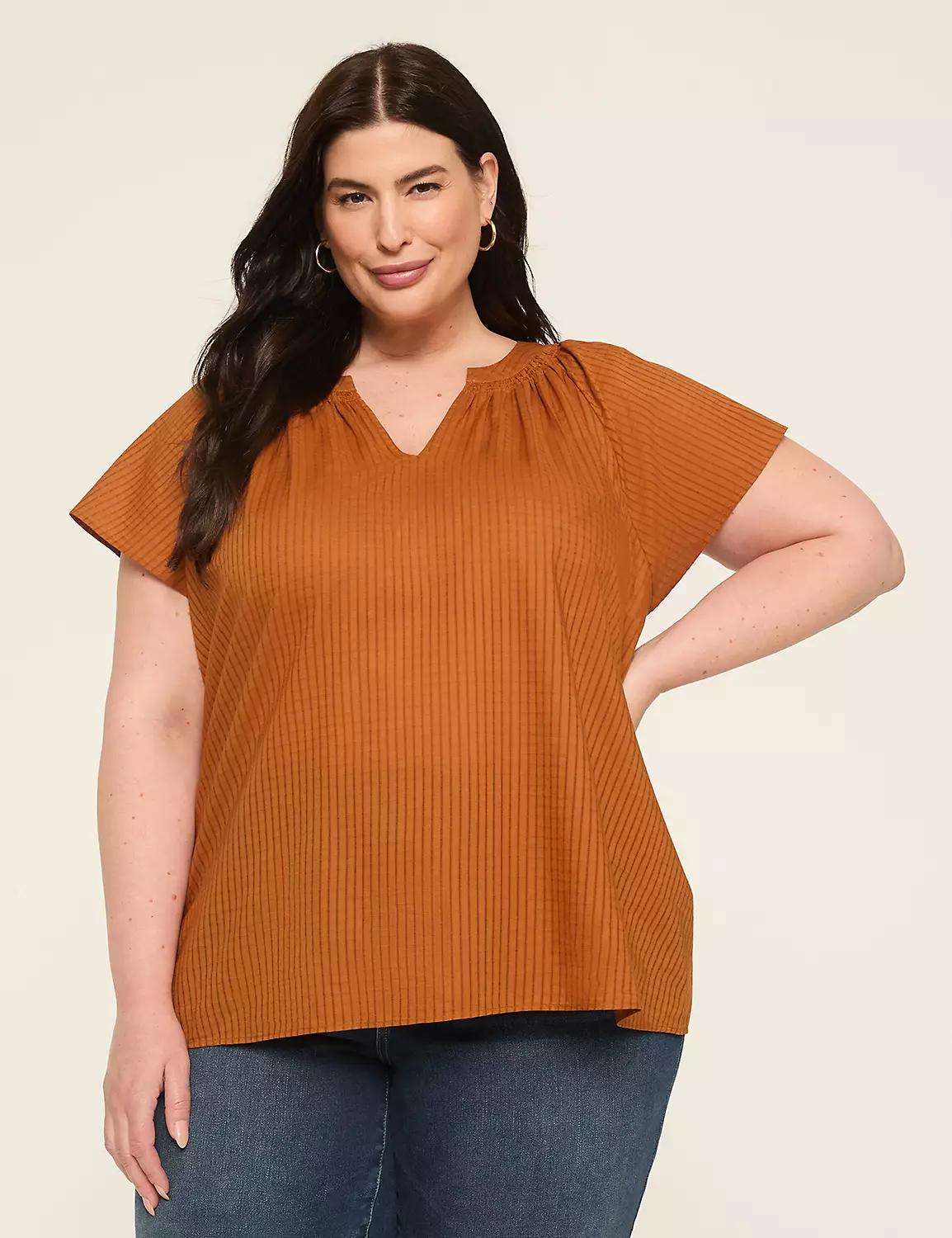 Swing Flutter-Sleeve Popover Blouse Product Image