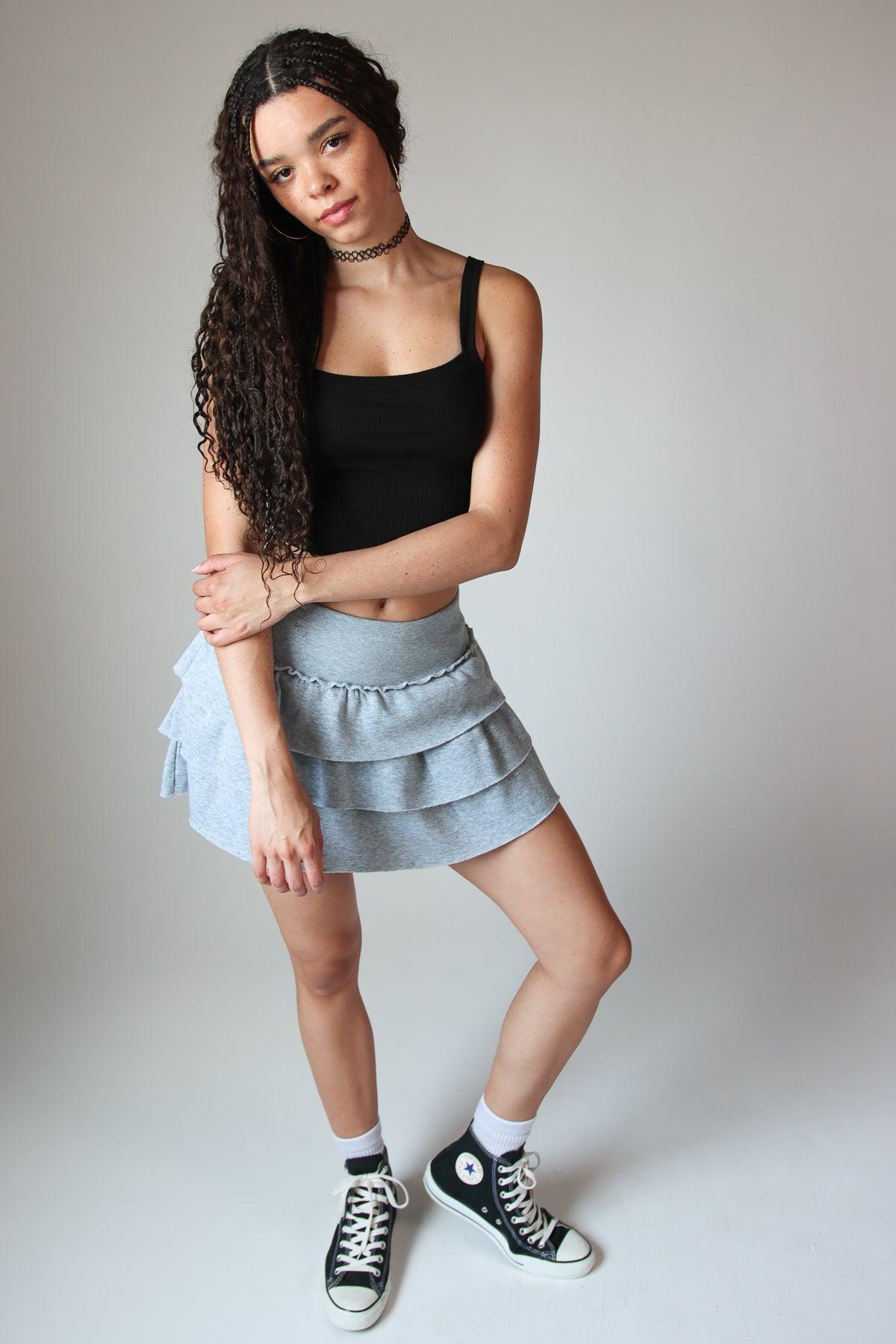 Fleece Ruffle Mini Skort Product Image