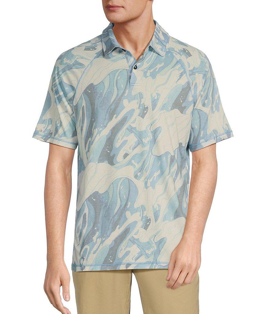Tommy Bahama Rising Tides Short Sleeve Printed Polo Shirt Product Image