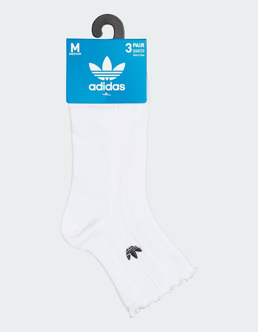 ADIDAS Originals U Ori Ruffle 3 Pack Womens Quarter Socks - WHITE Product Image