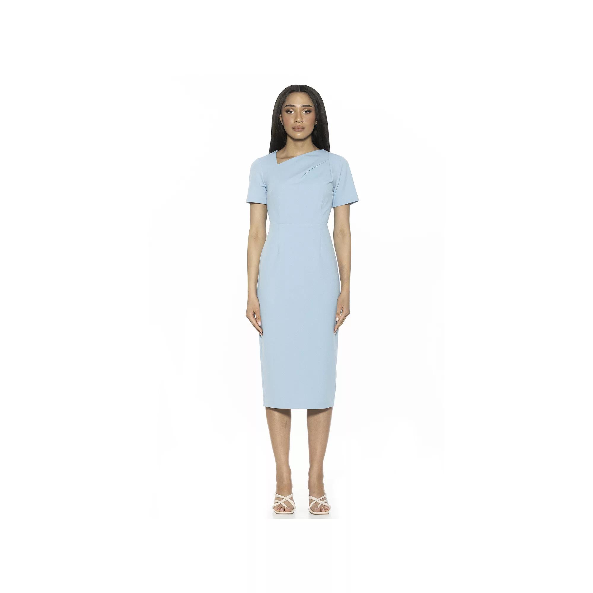 Women's ALEXIA ADMOR Angelica Asymmetric Short Sleeve Sheath Dress,  Product Image