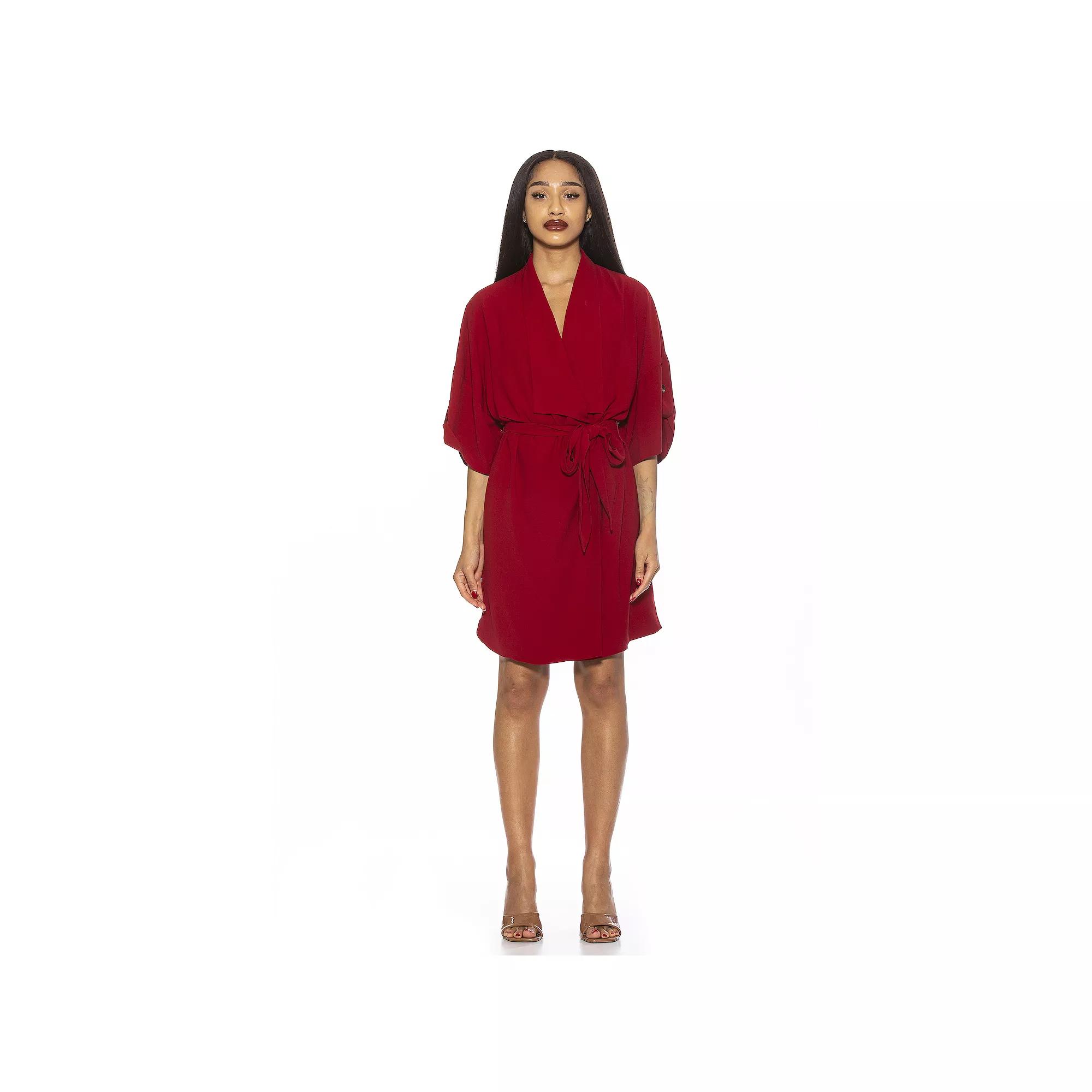 Women's ALEXIA ADMOR Tie-Front Wrap Mini Dress,  Product Image