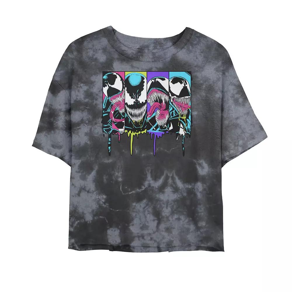Juniors' Marvel Venom Colorful Dripping Comic Panel Tee, Girl's, Size: Large, Black Grey Product Image