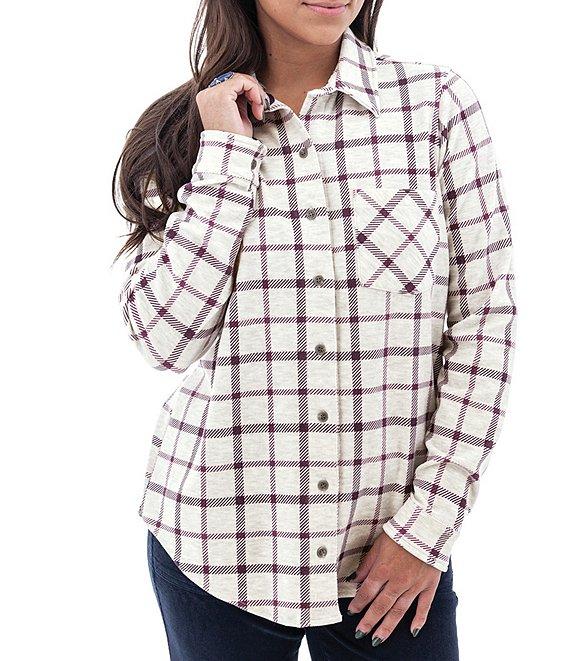 Aventura Luscious Plaid Fleece Collared Boyfriend Shirt Product Image