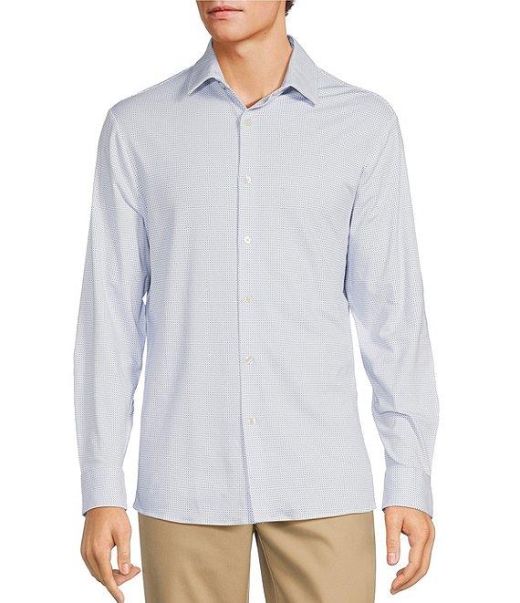 Hart Schaffner Marx State Street Essentials Albini 4FLEX Long Sleeve Printed Coat Front Shirt Product Image