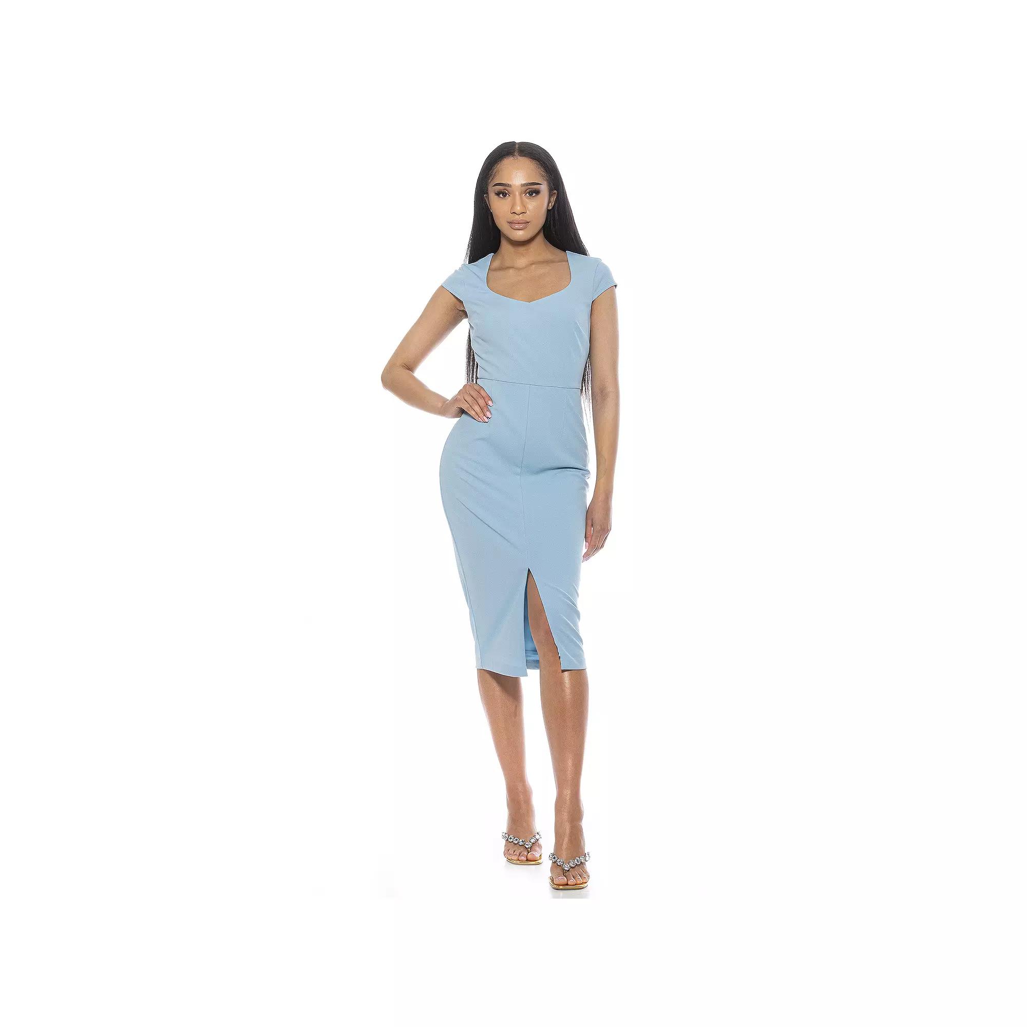 Women's ALEXIA ADMOR Gia Sweetheart Cap Sleeve Front Slit Dress,  Product Image
