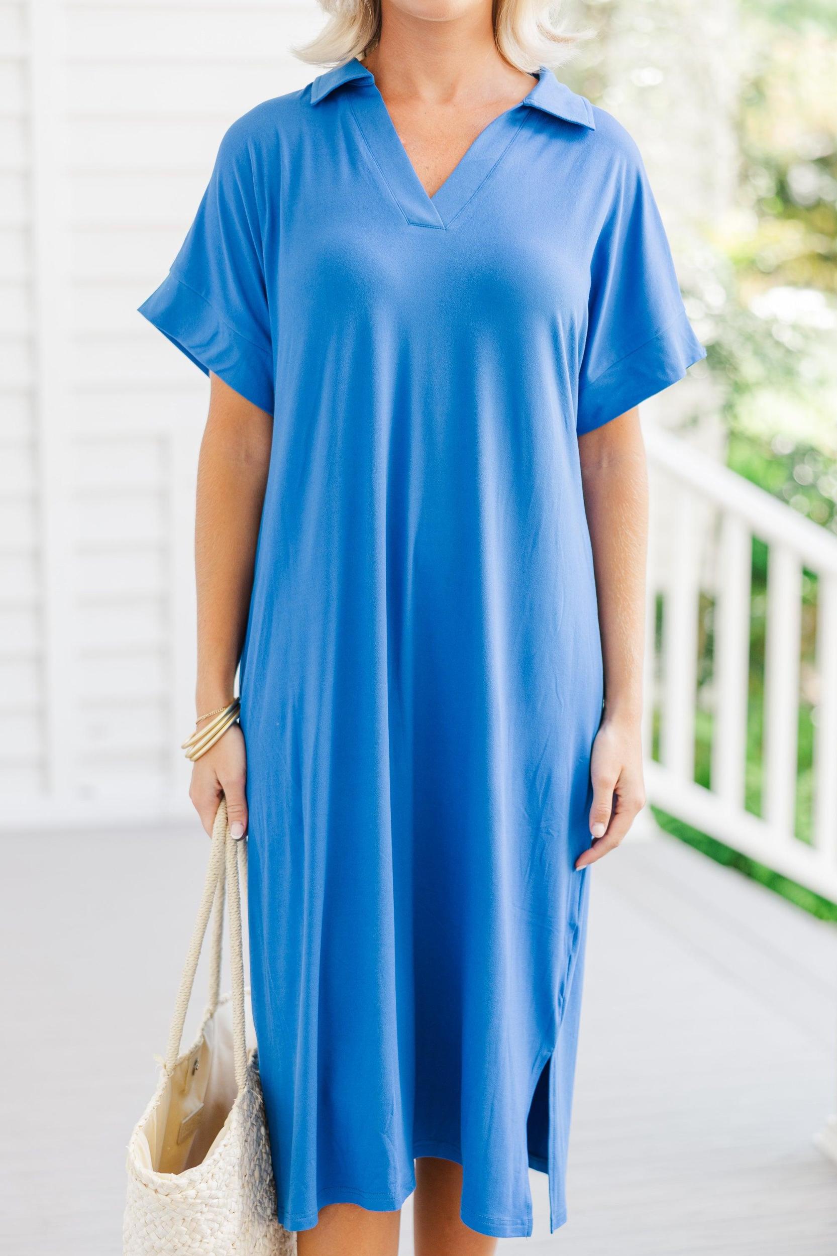 Just The Beginning Royal Blue Midi Dress Female Product Image