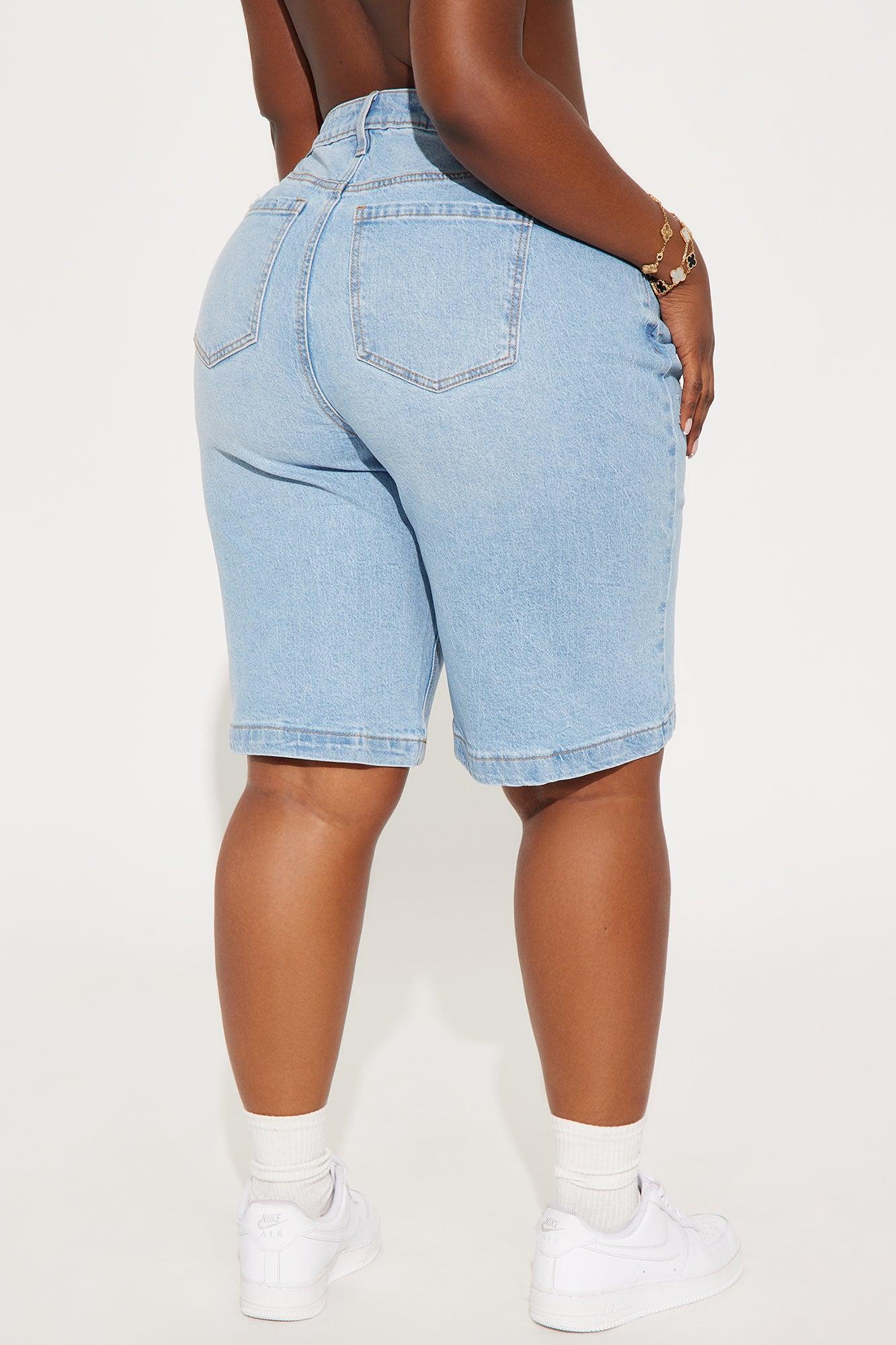 Mackenzie Drop Waist Denim Jort - Light Wash Product Image