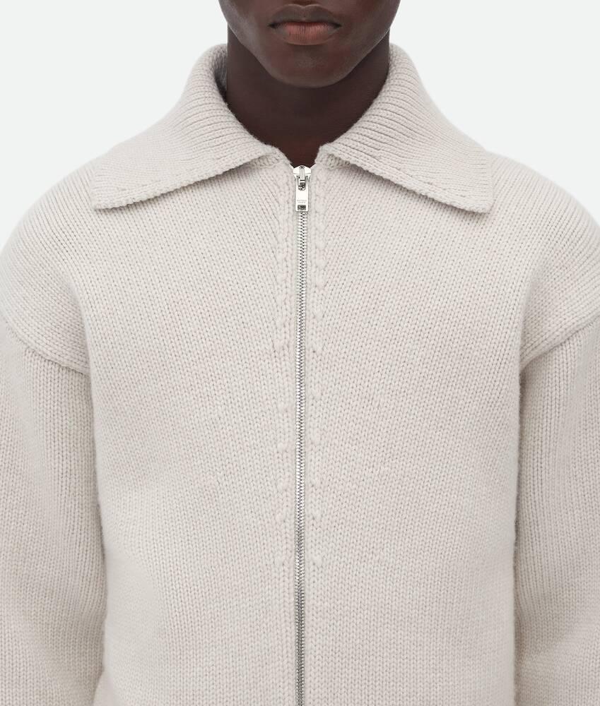 Men's Compact Wool Cardigan  in Dove melange Product Image
