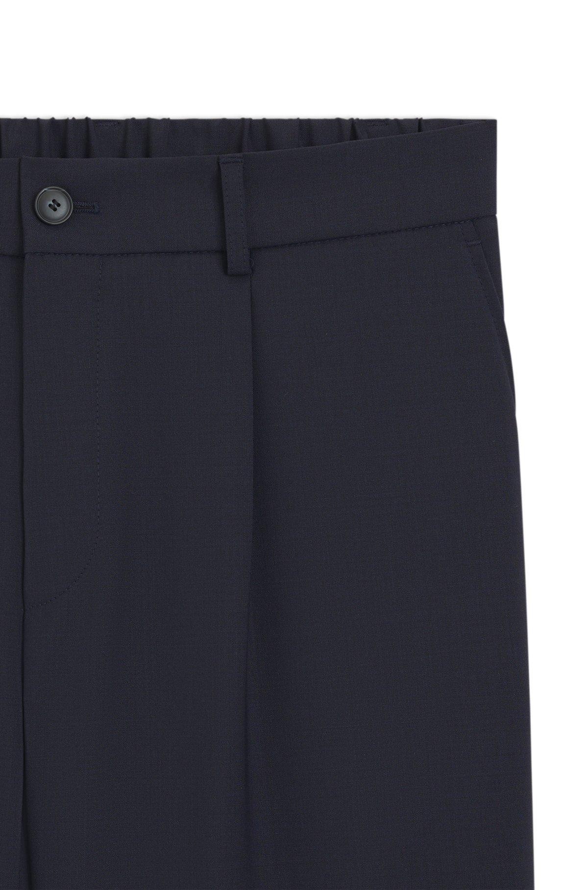 Washable tapered-fit trousers in a wool blend Product Image