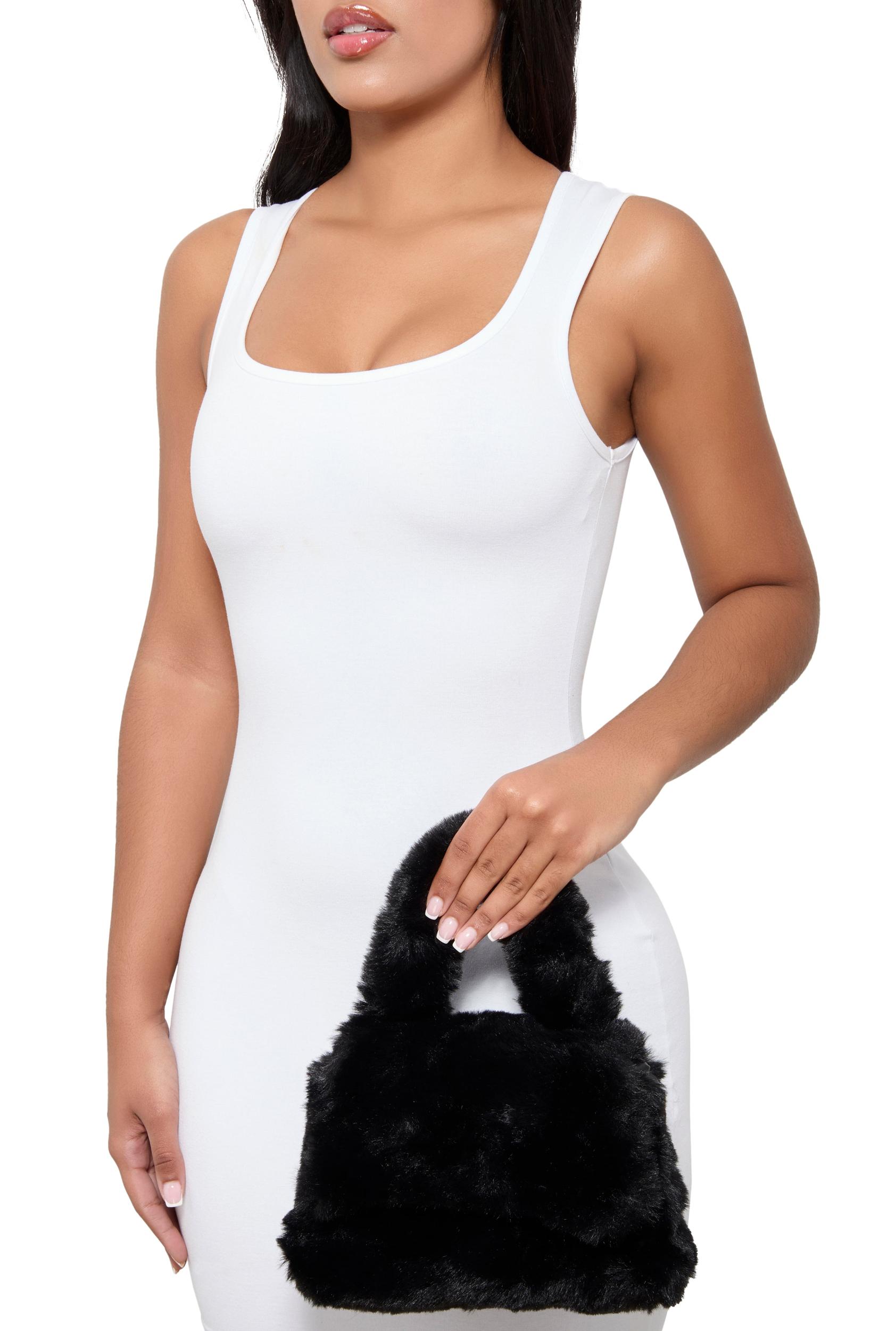 Womens Faux Fur Convertible Handbag Product Image