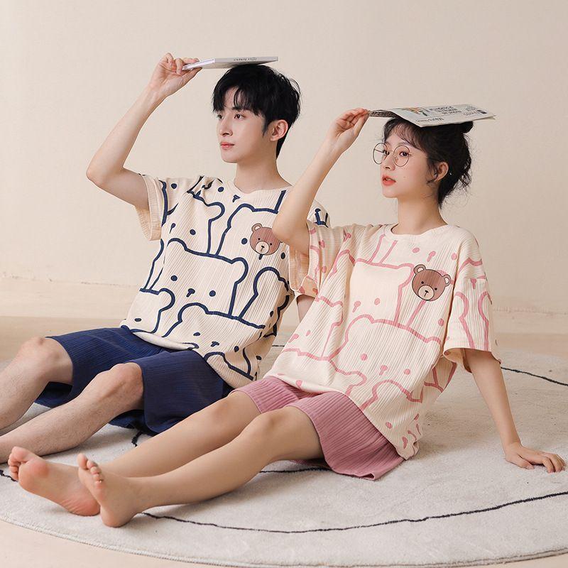 Short Sleeve Couple Matching Pajama Set Product Image