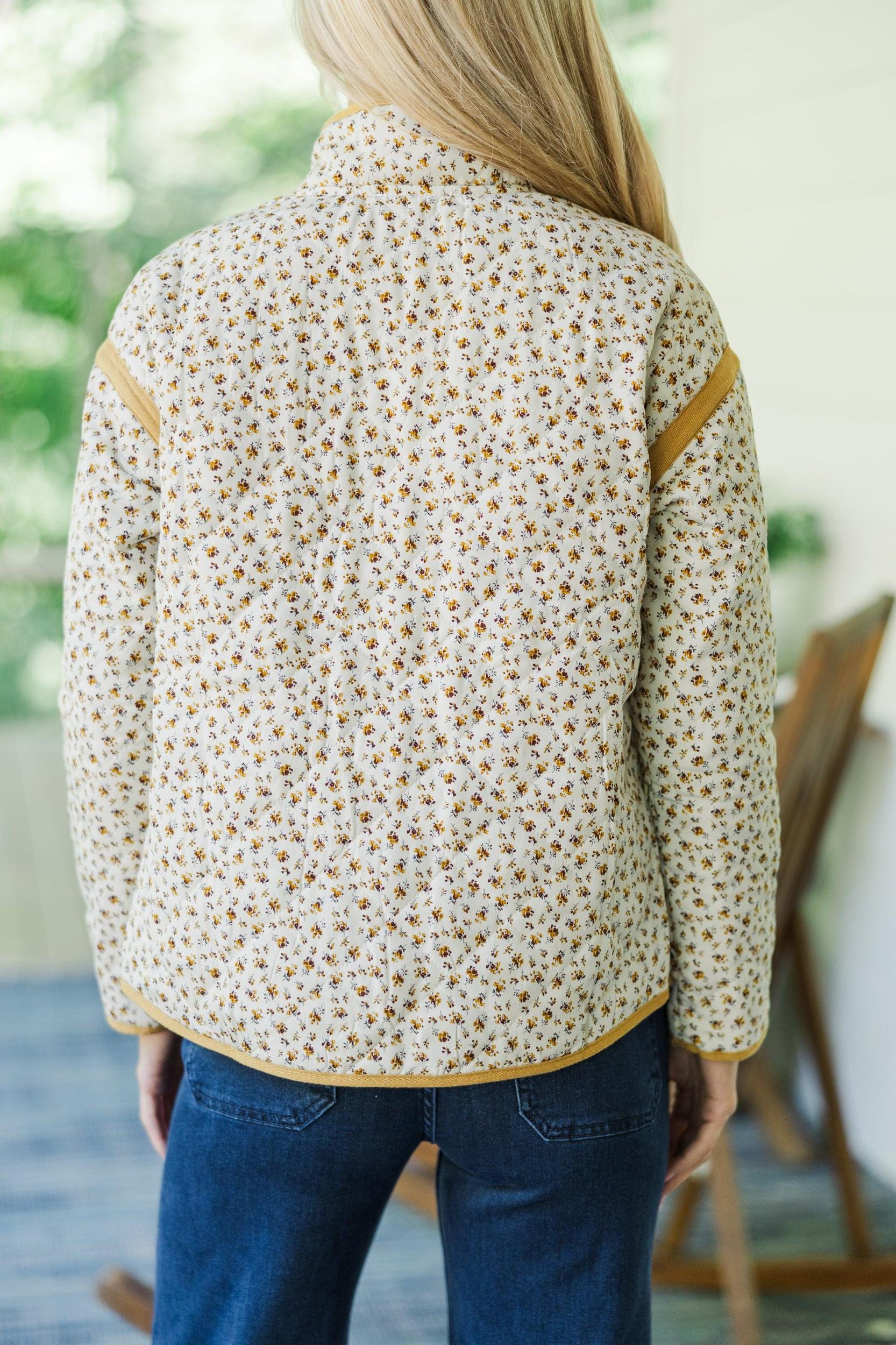 Feeling Like Love Marigold Ditsy Floral Jacket Female Product Image