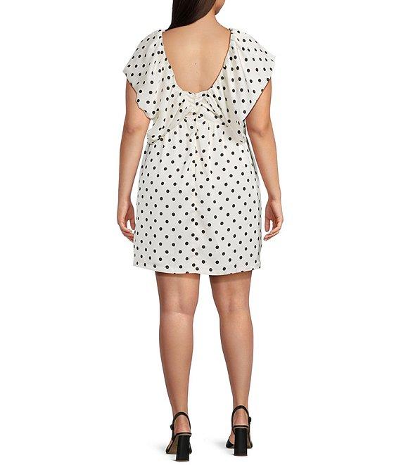 Sugarlips Plus Dover Dotted Sleeveless Satin Babydoll Dress Product Image