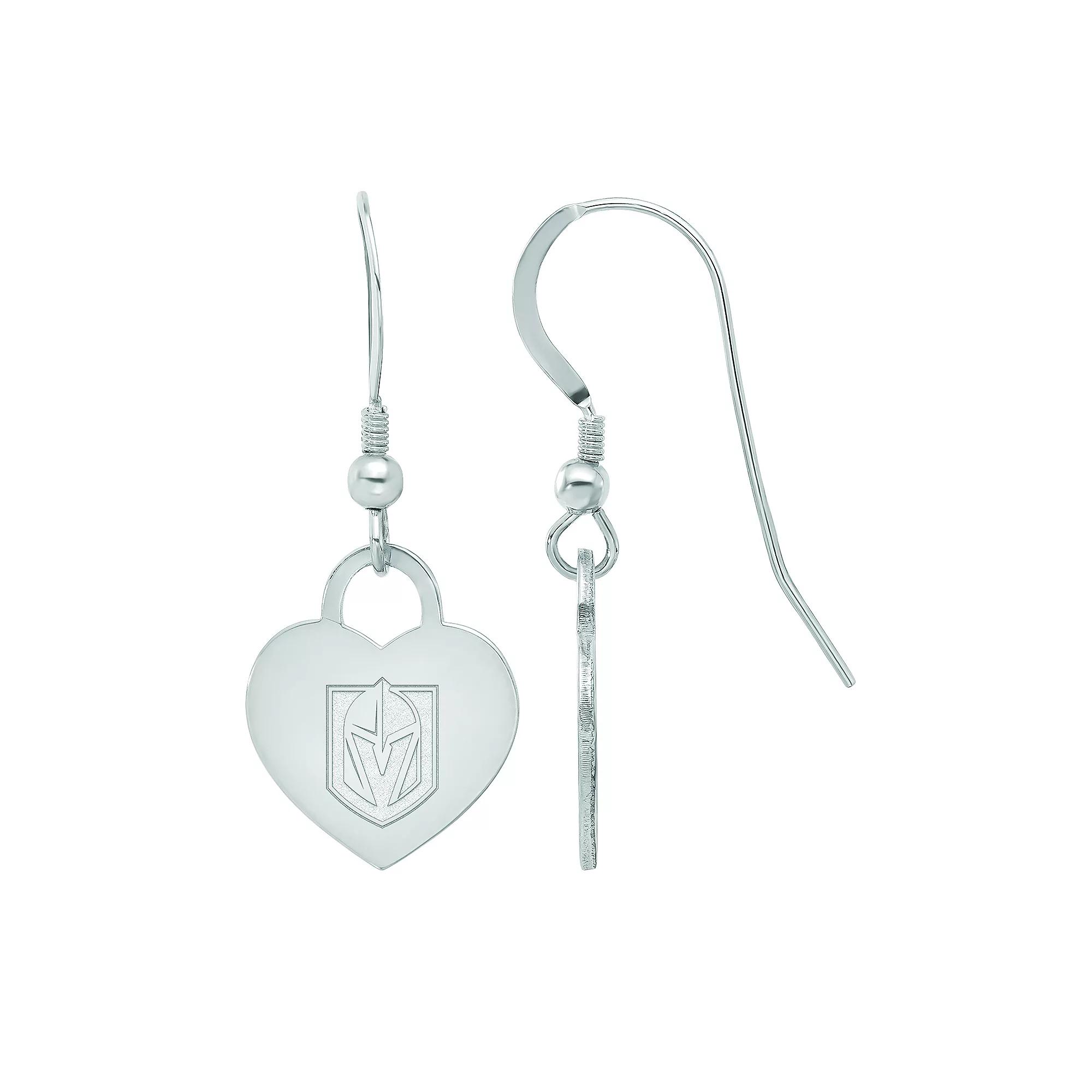 LogoArt Sterling Silver Vegas Golden Knights Heart Drop Earrings, Women's Product Image