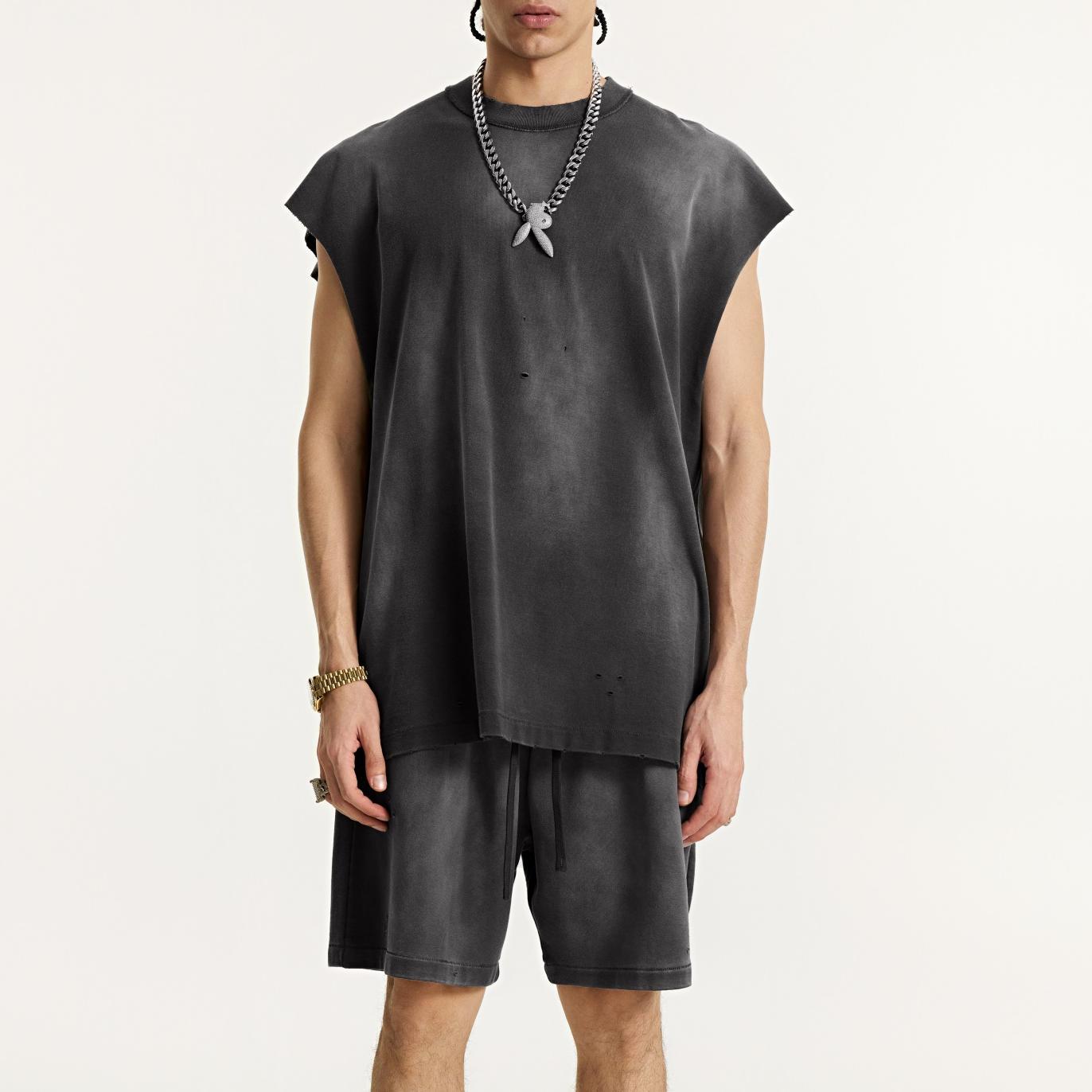 Vintage Distressed Tank Tops Sleeveless Shirts Product Image