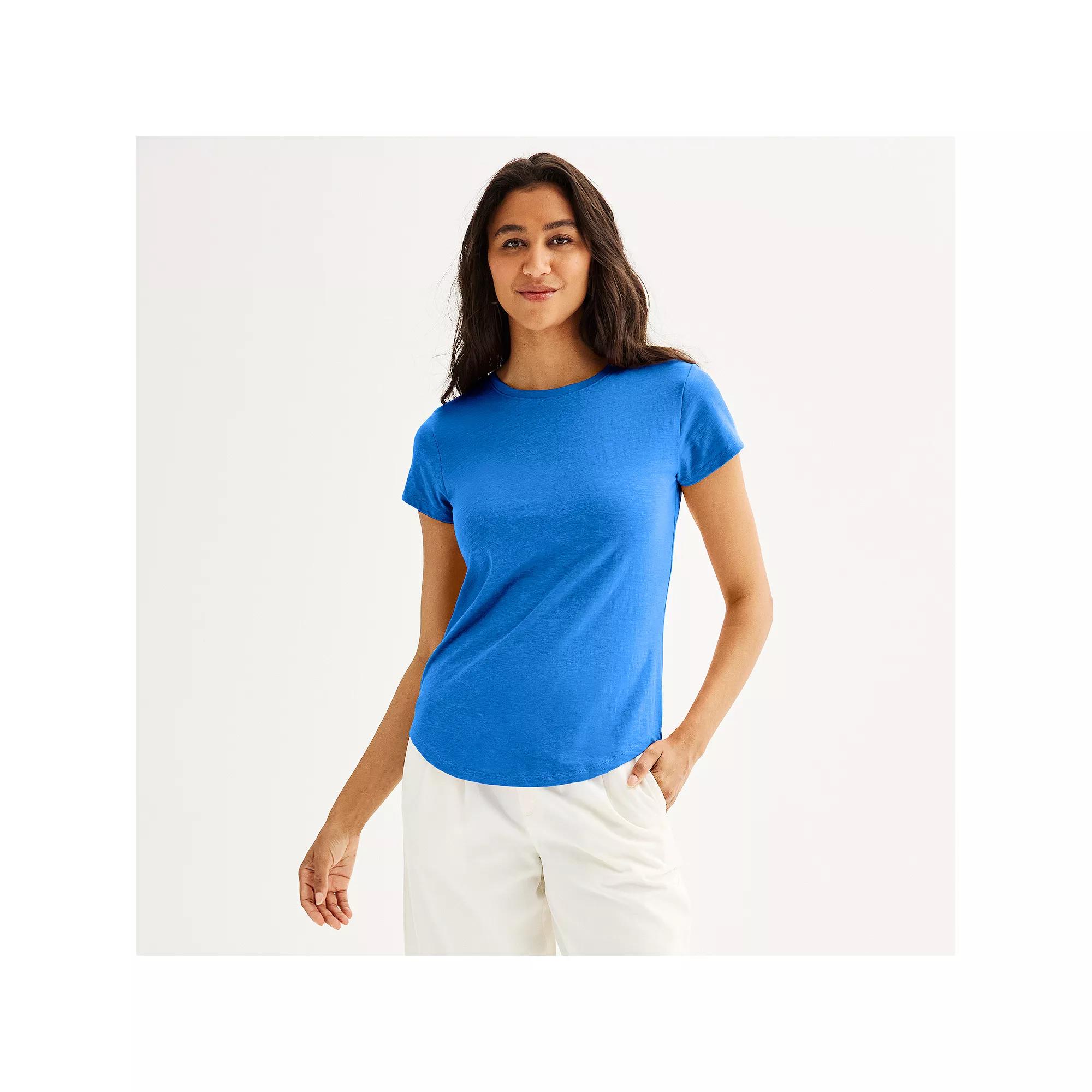 Petite Sonoma Goods For Life® Everyday Short Sleeve Crewneck Tee, Women's,  Product Image