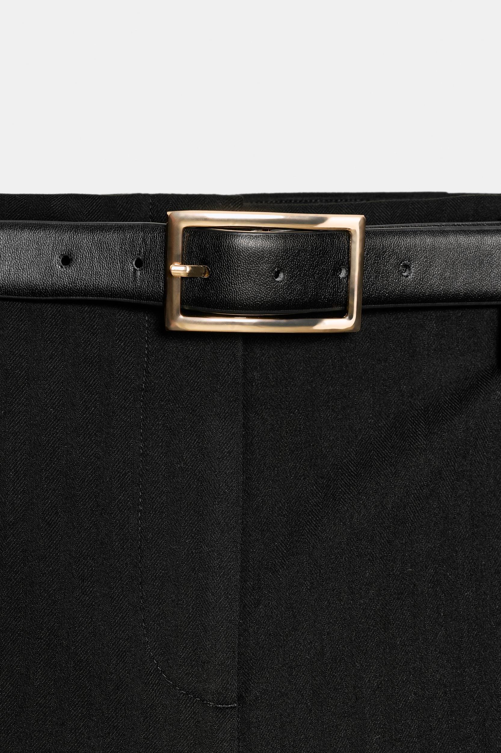 HIGH-WAISTED BELTED PANTS Product Image