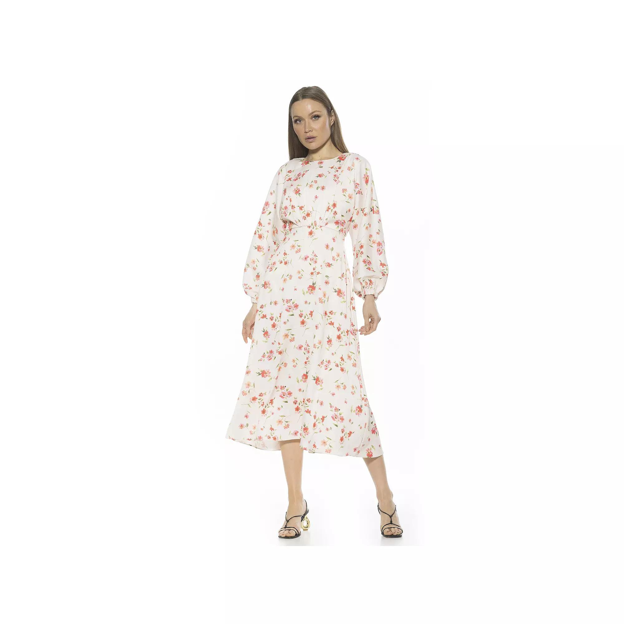 Women's ALEXIA ADMOR Constance Draped Dolman Sleeve Fit And Flare Dress,  Product Image