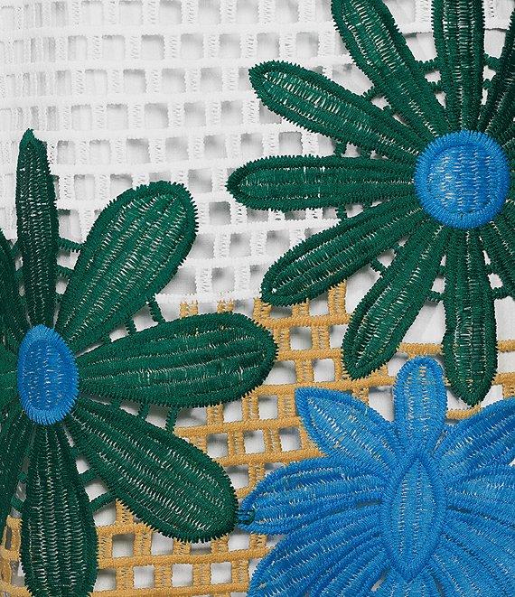 J.Marie Coleen Lace High Neck 3/4 Sleeve Mini Shift Dress Product Image