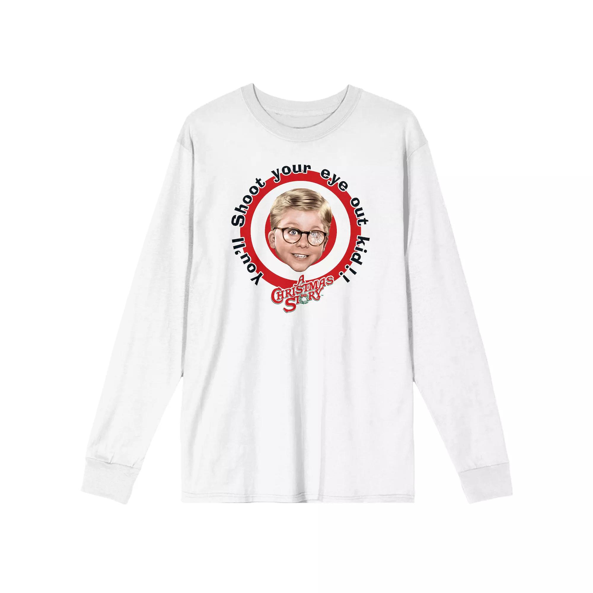 Men's A Christmas Story Bullseye You'll Shoot Your Eye Out Long Sleeve Tee,  Product Image