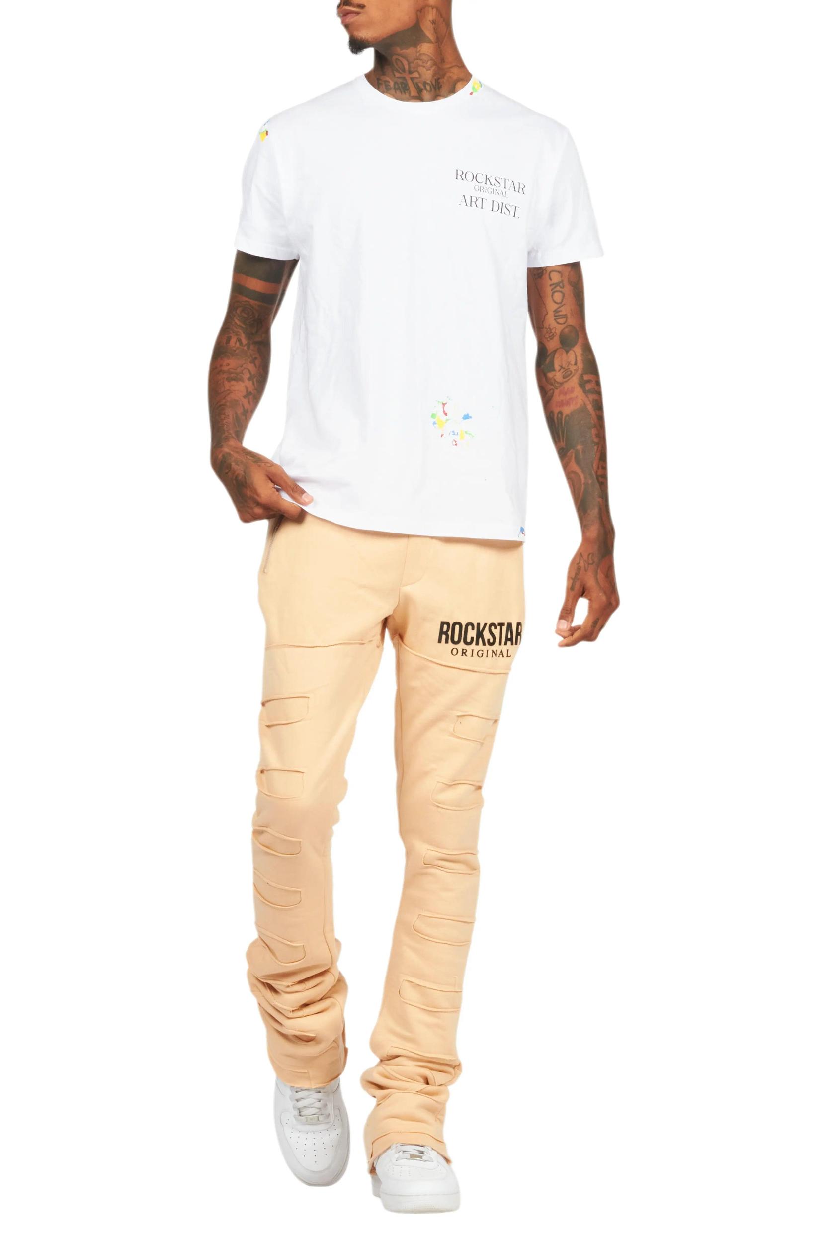 Emilio Beige Stacked Flare Track Pant Male Product Image