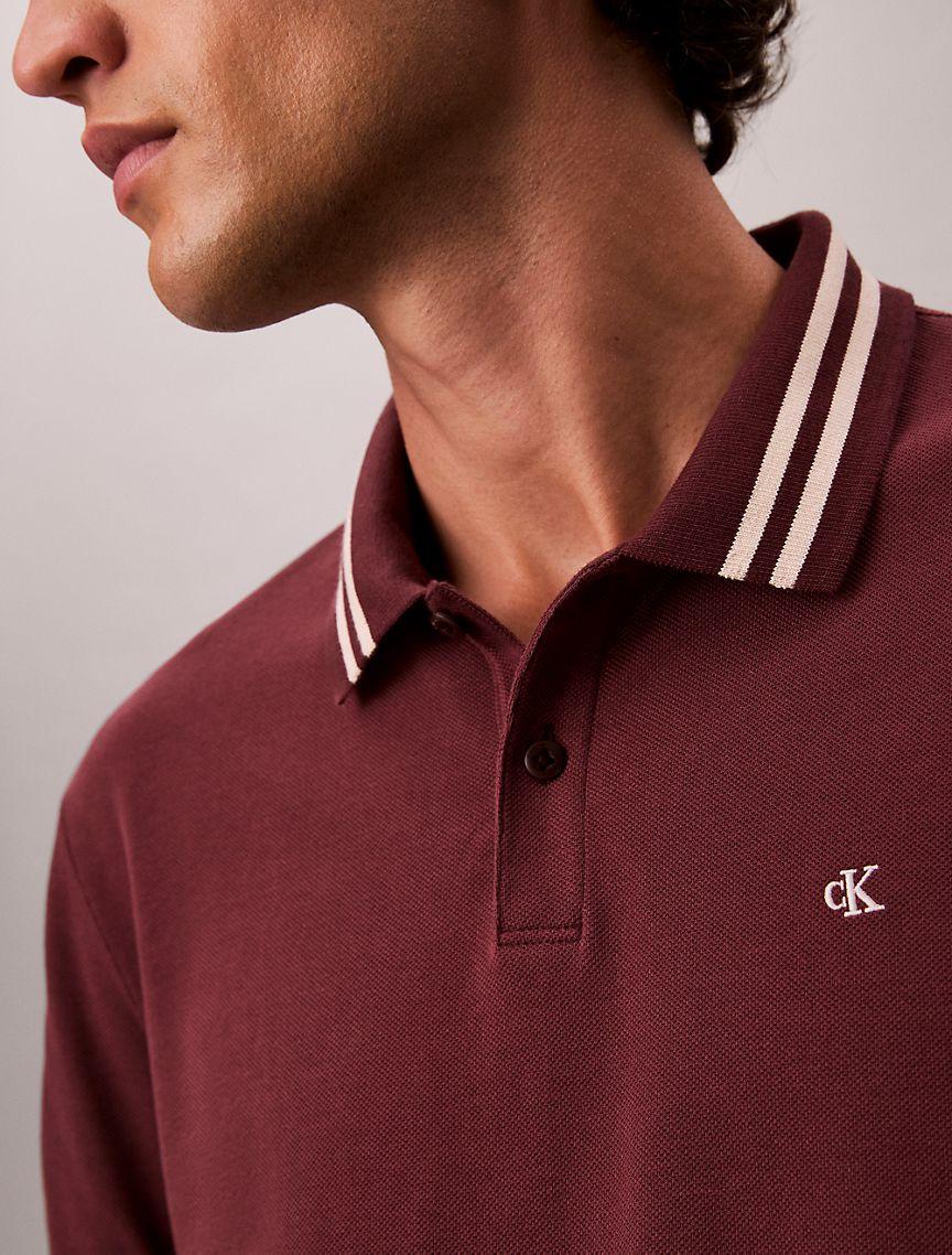 Monogram Logo Pique Tipped Classic Polo Shirt Product Image