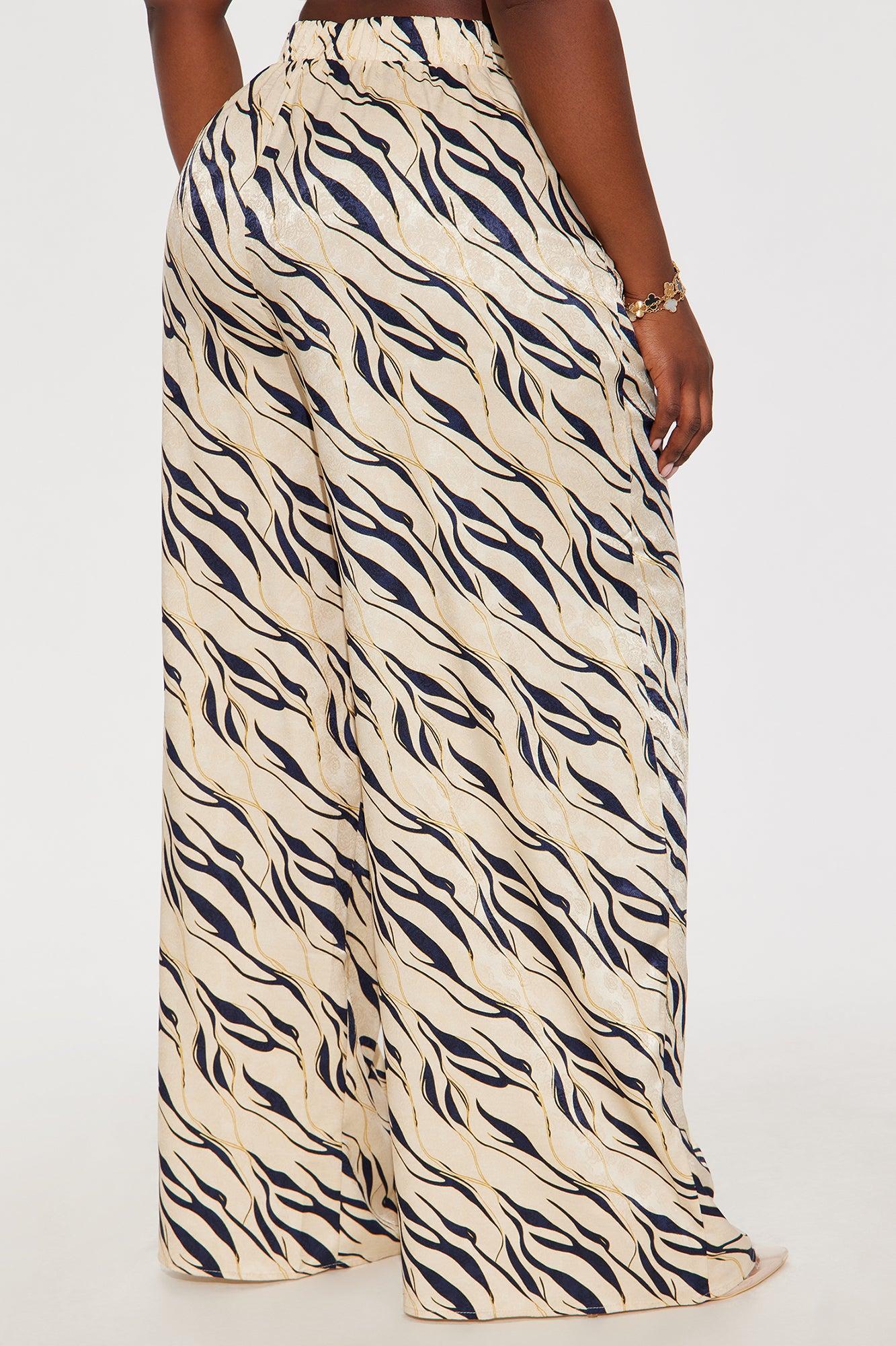 Sienna Satin Wide Leg Pant 33″ - Cream/combo Female Product Image