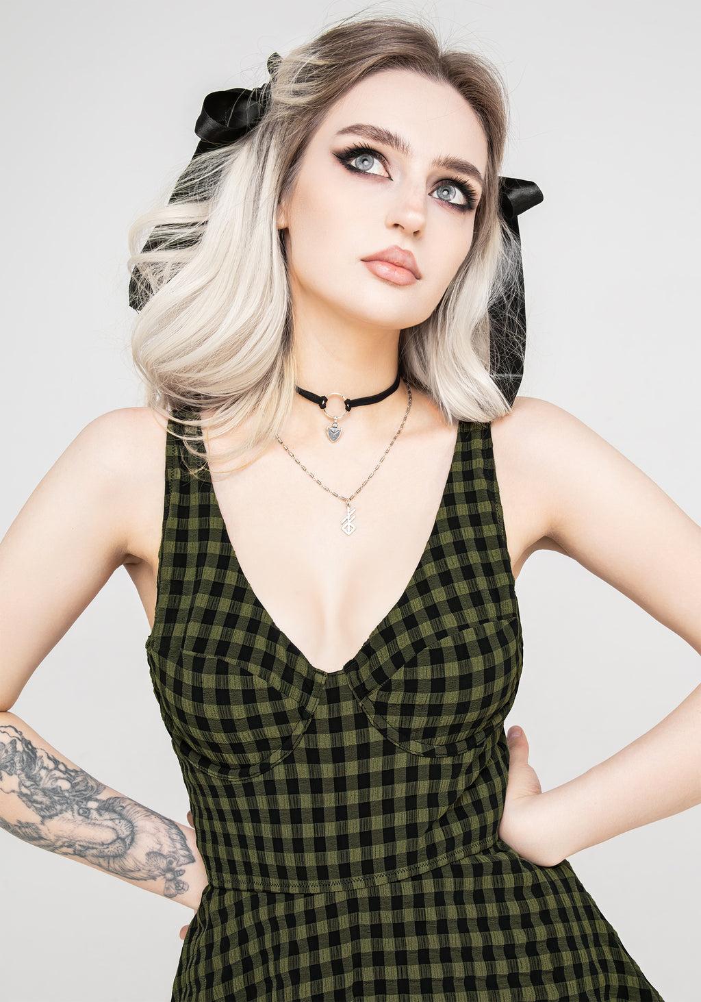 Terra Gingham Peplum Skirted Swimsuit Product Image