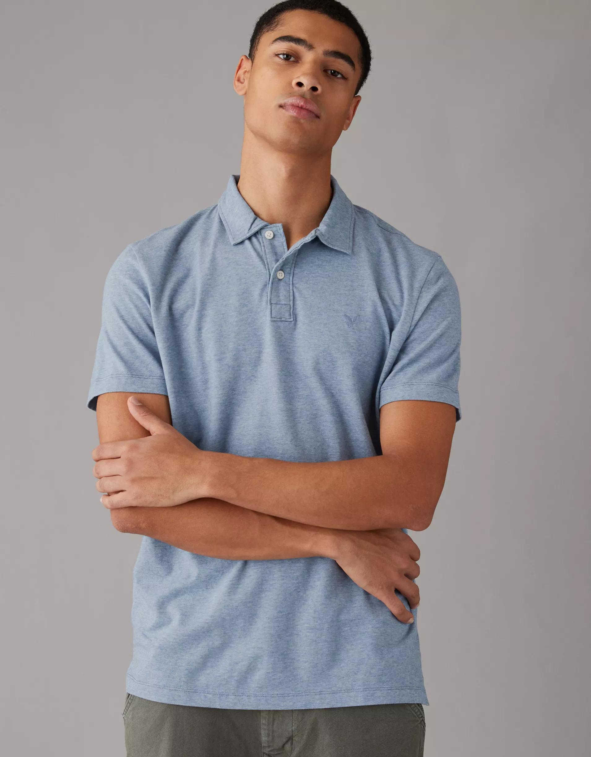 AE Lived-In Jersey Polo Shirt Product Image